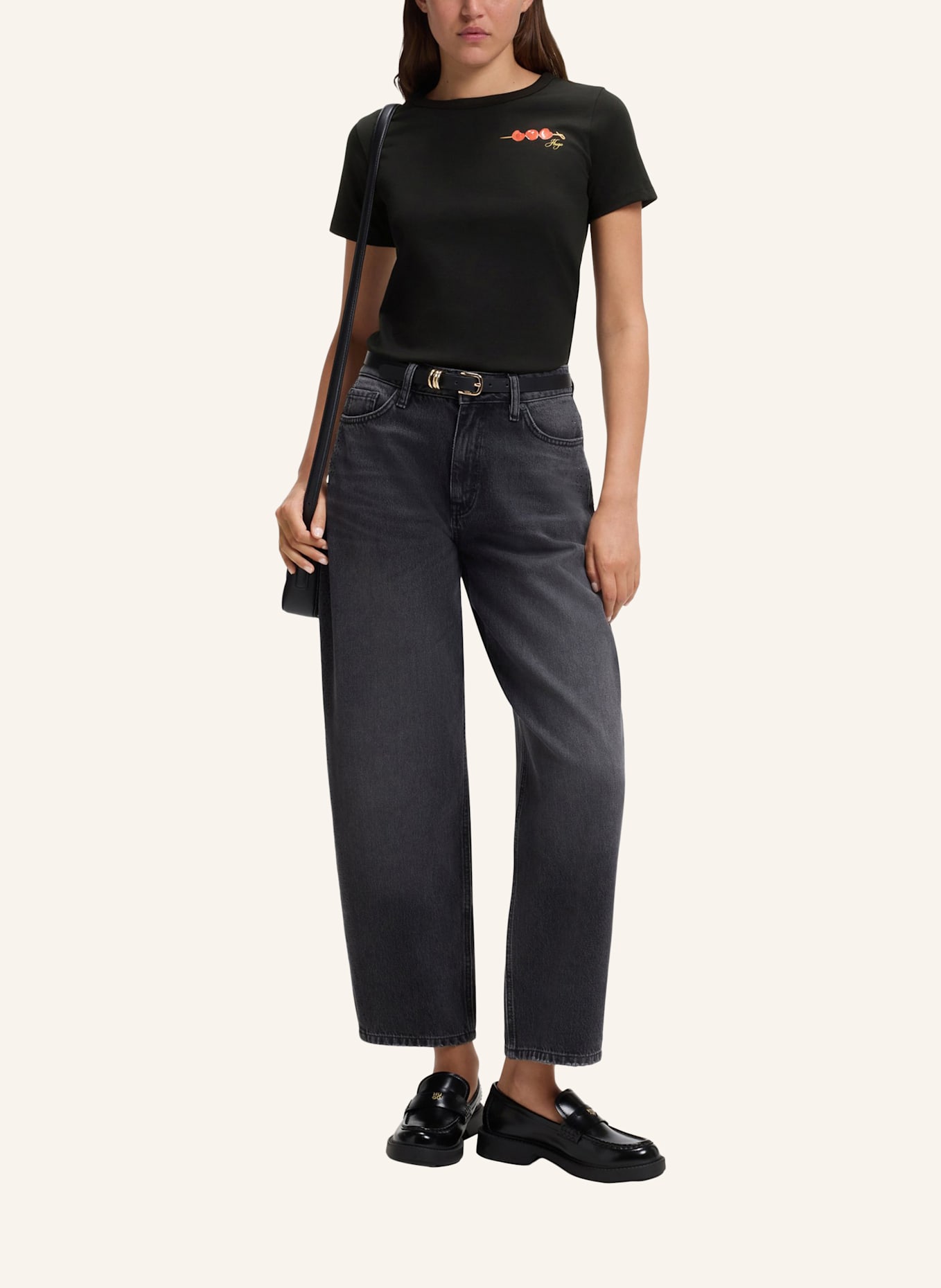 HUGO T-Shirts DELORIS_6 Regular Fit: SCHWARZ