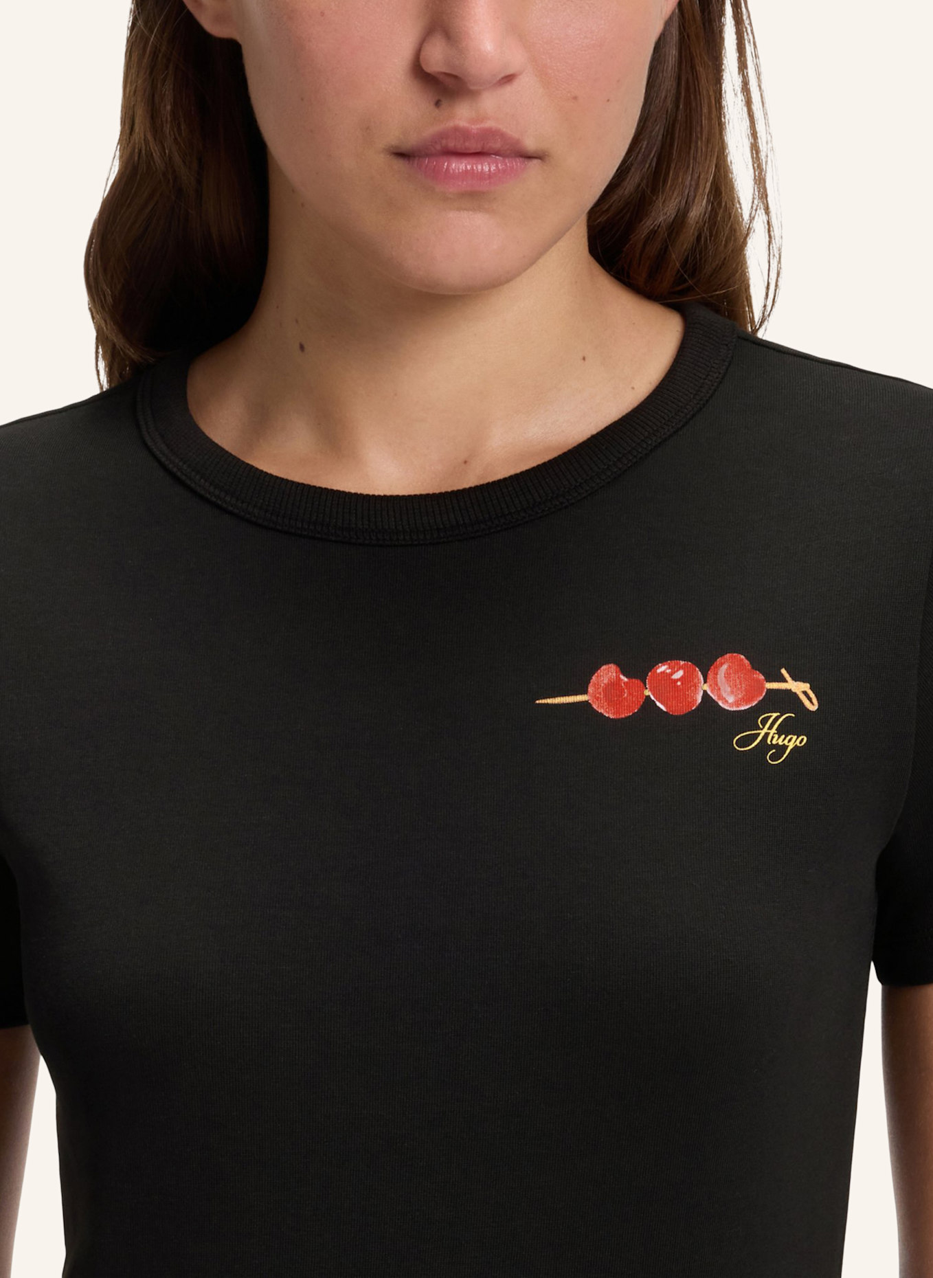 HUGO T-Shirts DELORIS_6 Regular Fit: SCHWARZ
