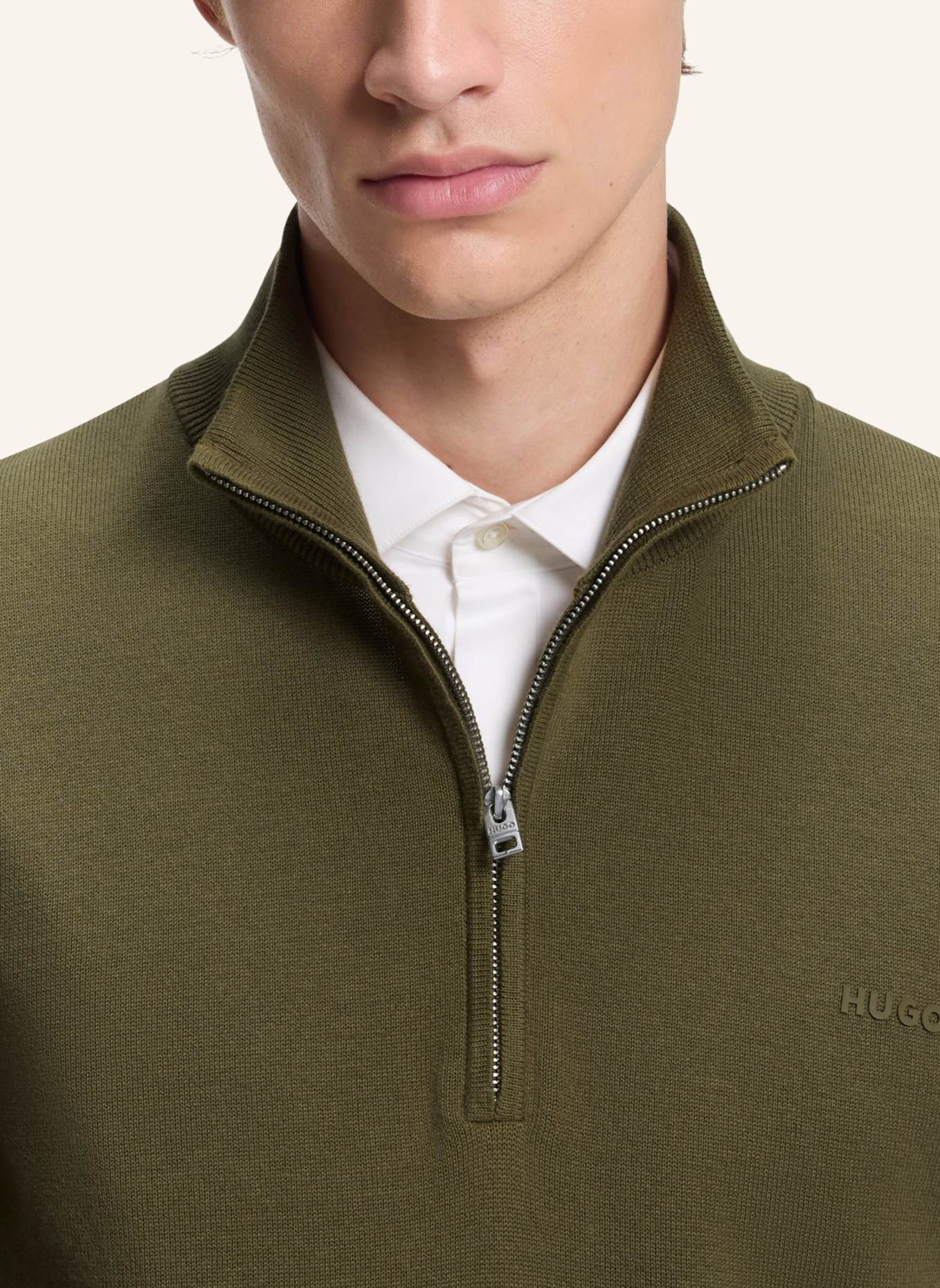 HUGO Strickjacke SAN QUINTUS-C2 Regular Fit: HELLGRÜN