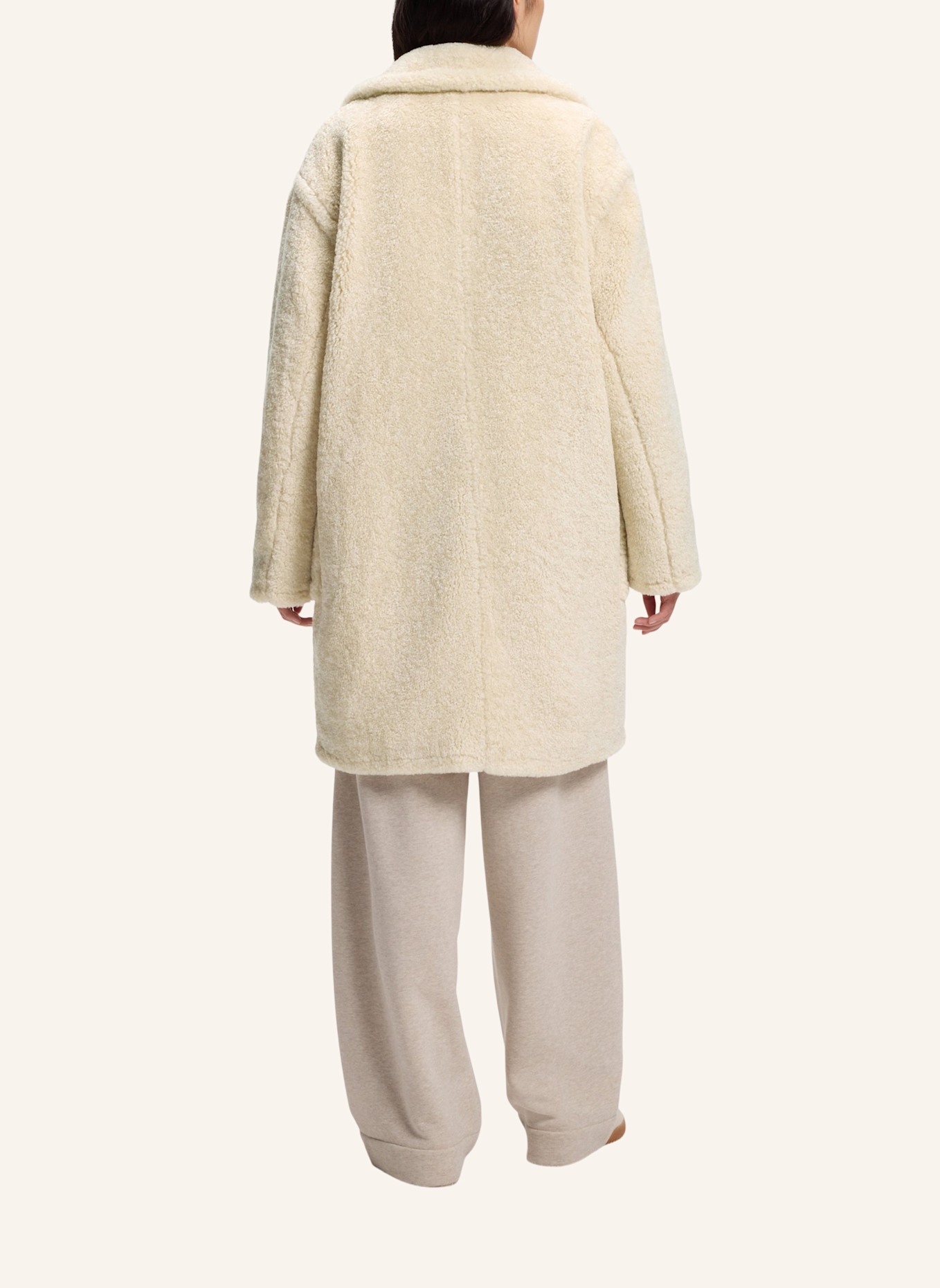 BOSS Teddyfell-Mantel CATEDY: BEIGE