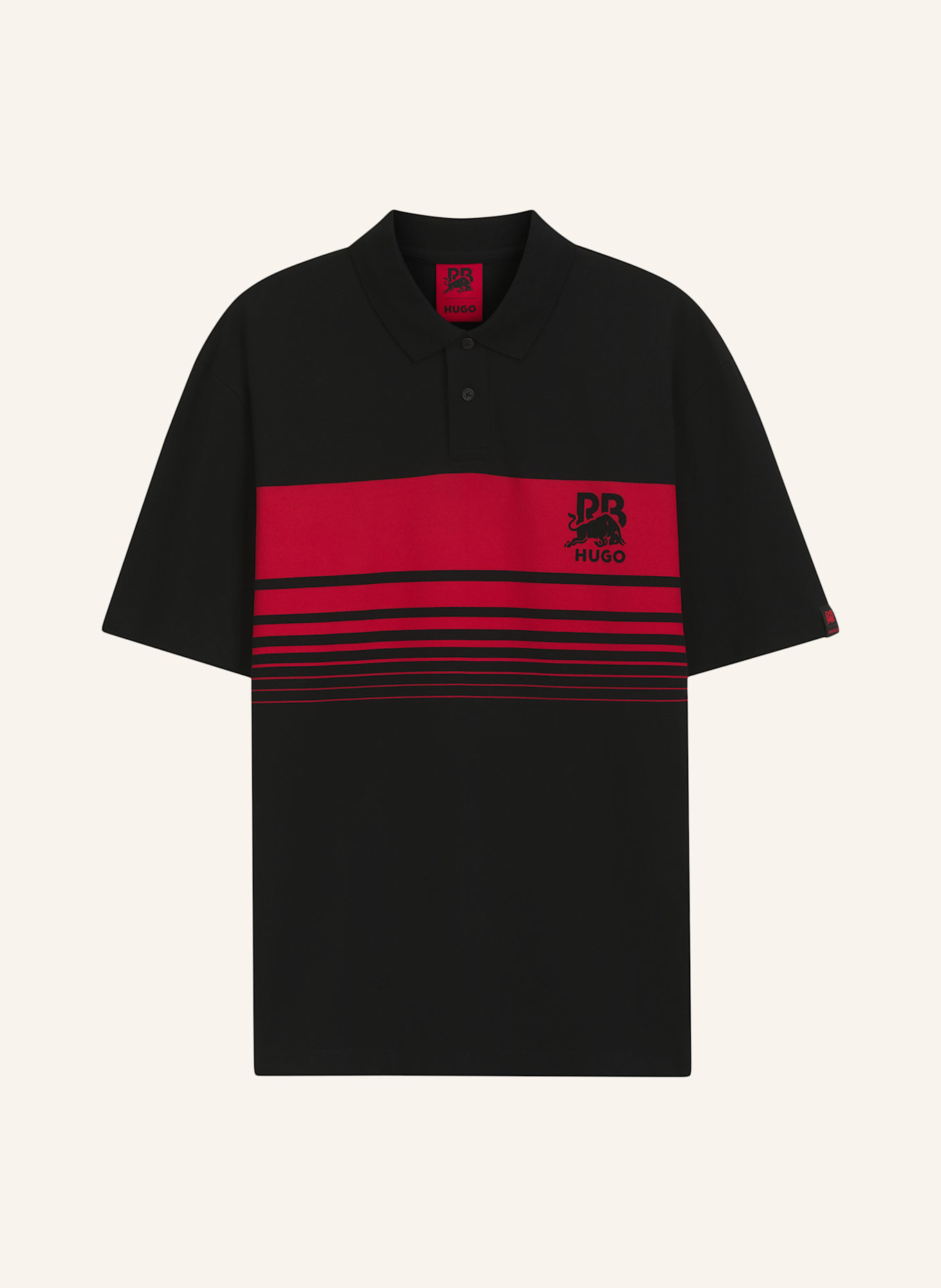 HUGO Polo DANKORO_RB Relaxed Fit: SCHWARZ