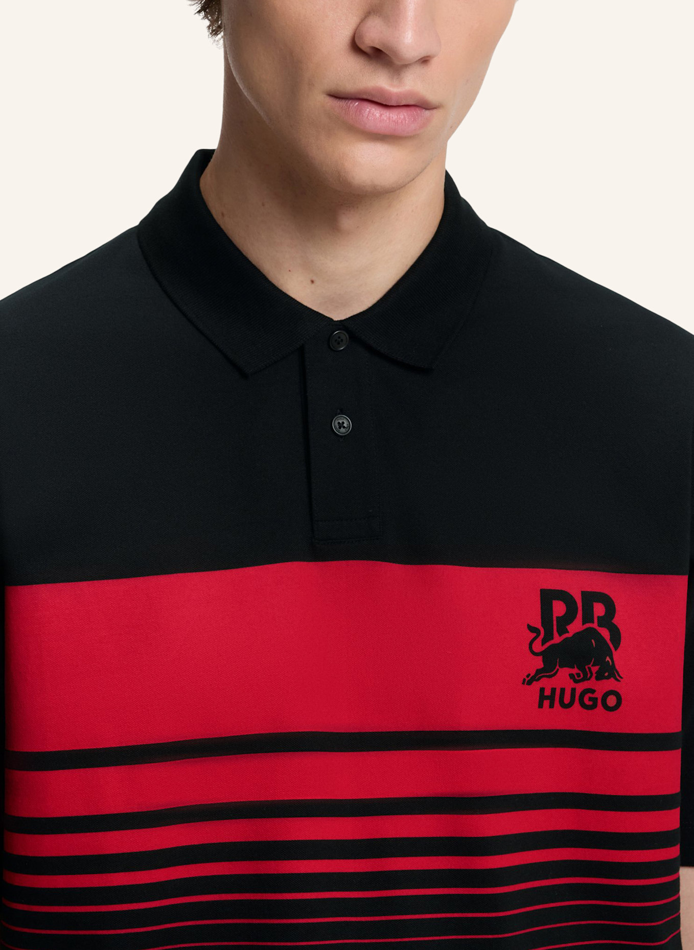 HUGO Polo DANKORO_RB Relaxed Fit: SCHWARZ