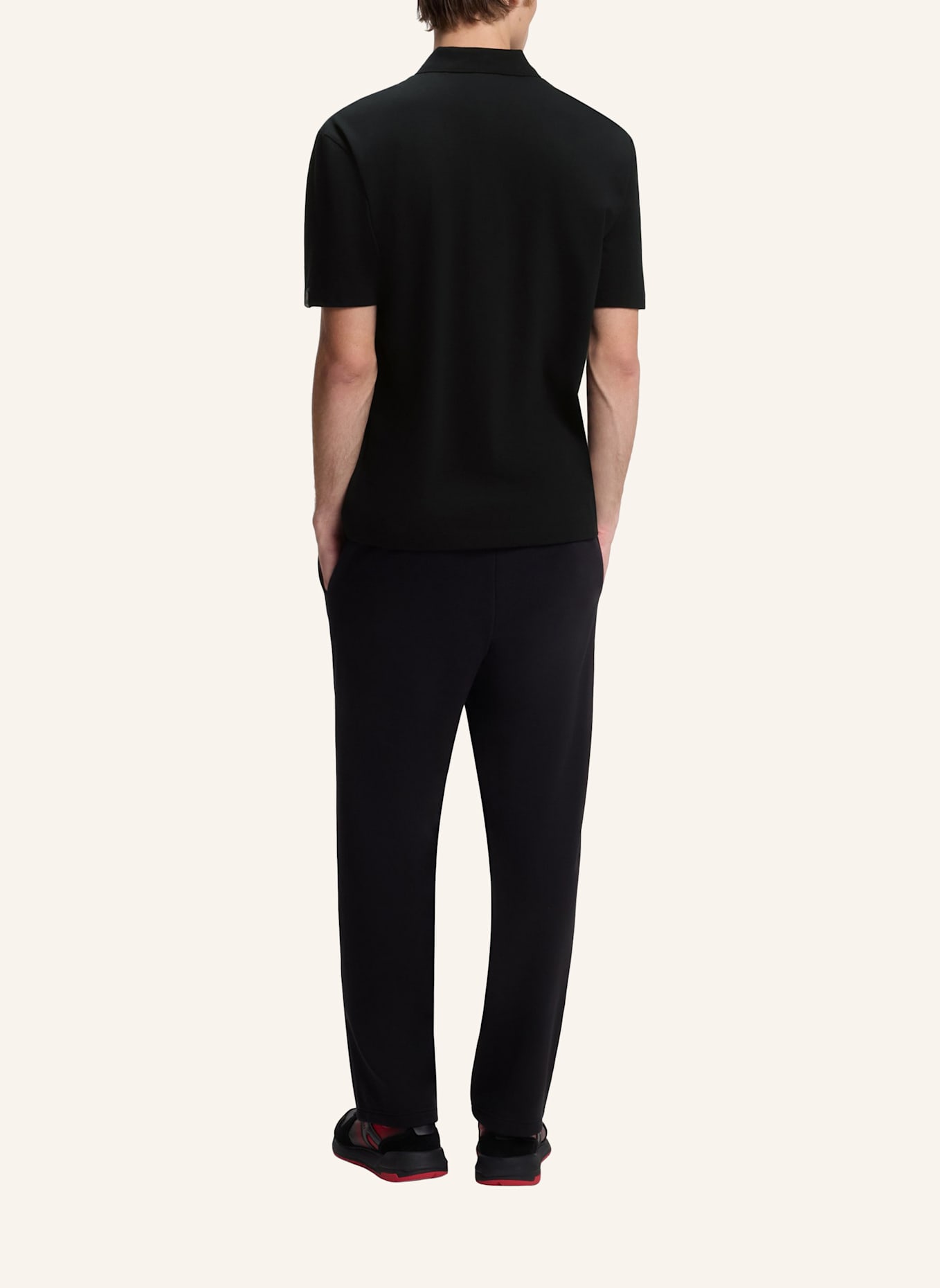 HUGO Polo DANKORO_RB Relaxed Fit: SCHWARZ