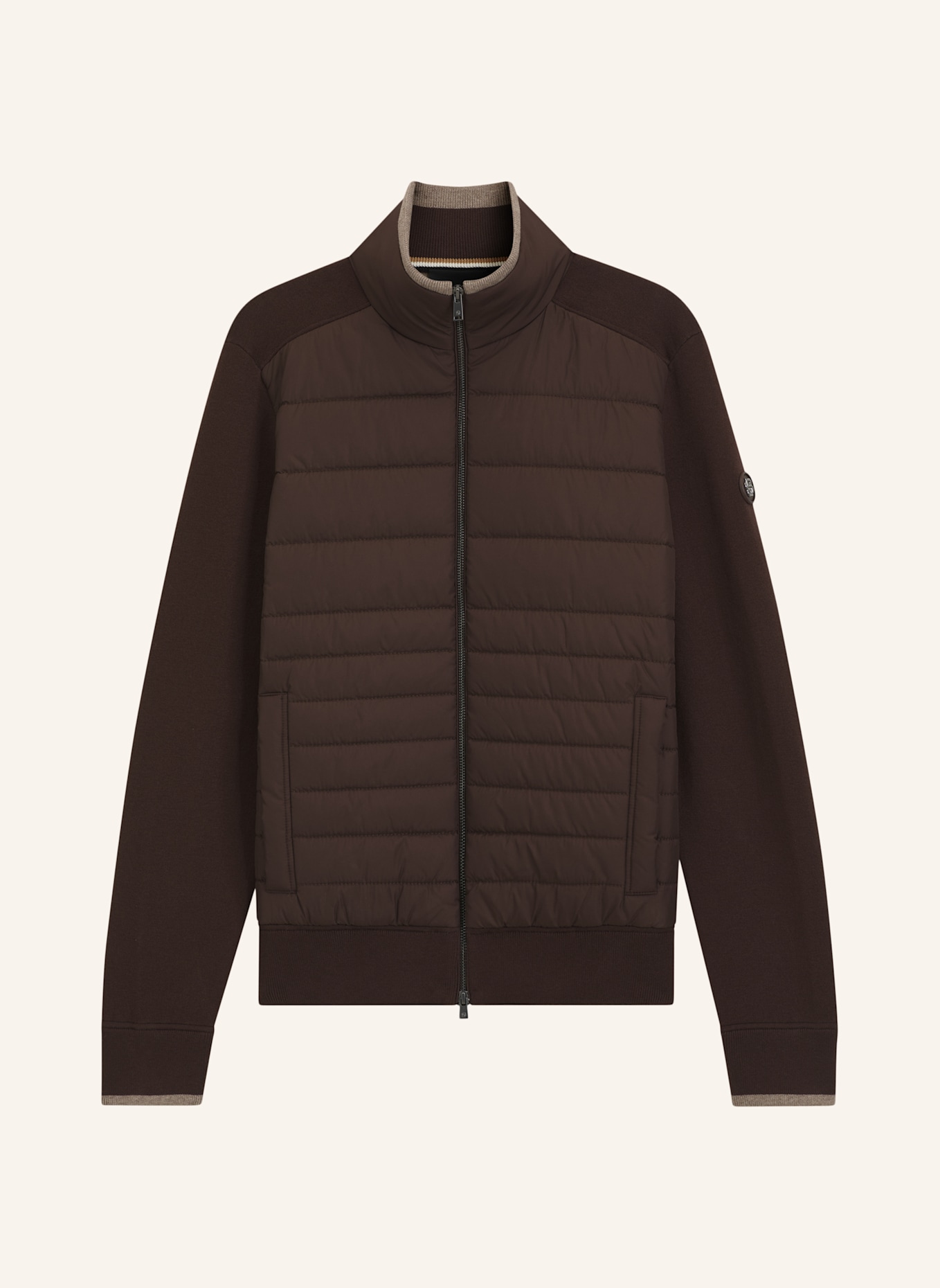 BOSS Strickjacke H-FACENTE Regular Fit: DUNKELBRAUN
