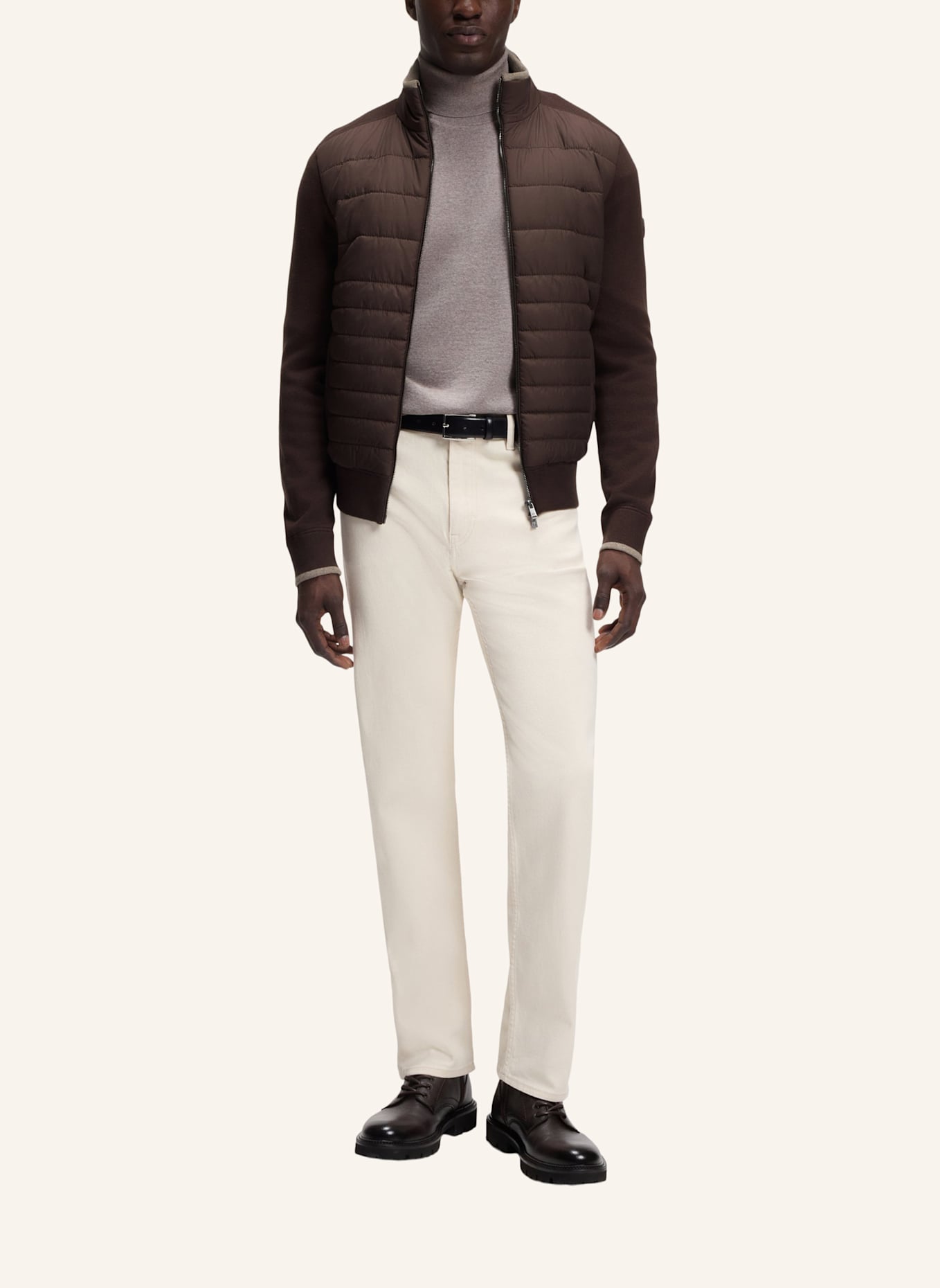 BOSS Strickjacke H-FACENTE Regular Fit: DUNKELBRAUN