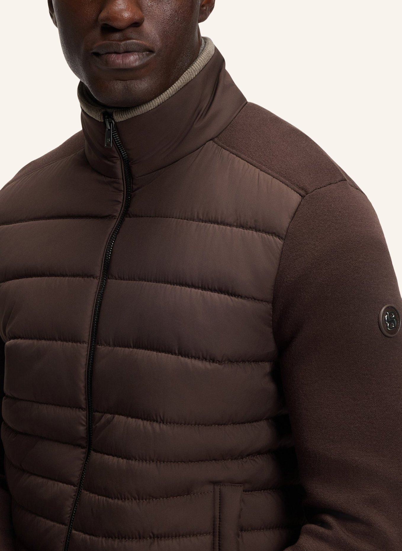 BOSS Strickjacke H-FACENTE Regular Fit: DUNKELBRAUN