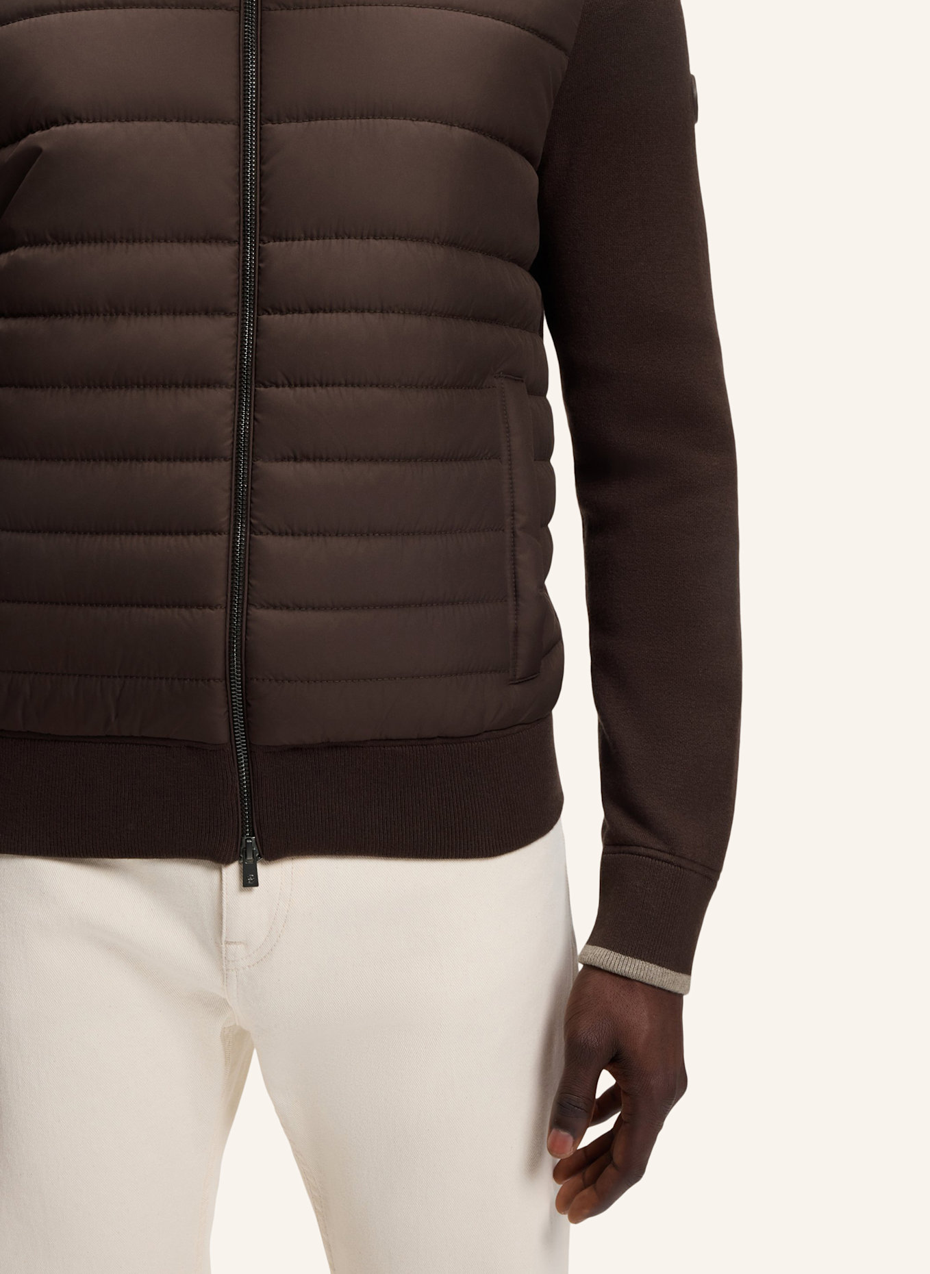 BOSS Strickjacke H-FACENTE Regular Fit: DUNKELBRAUN