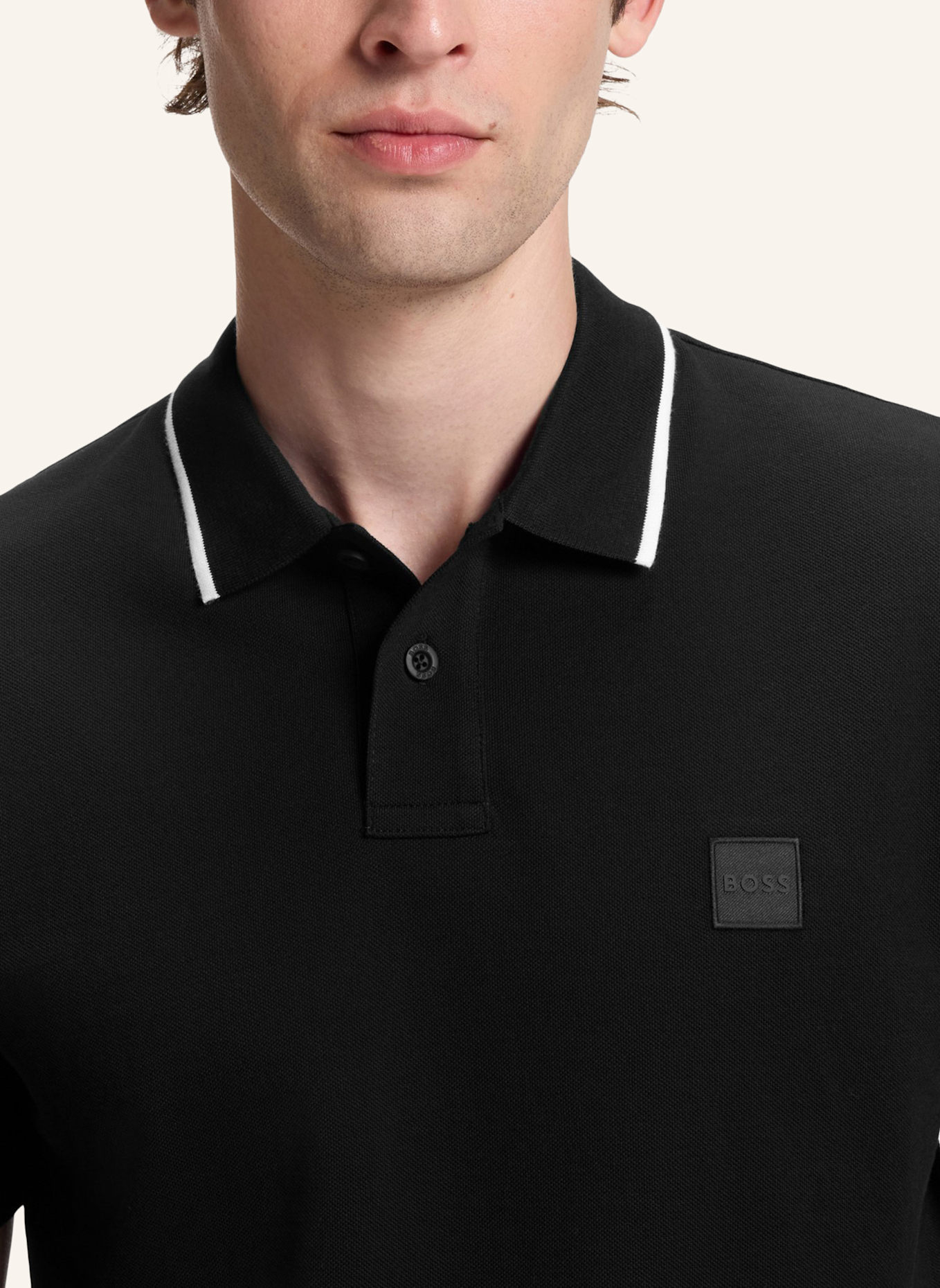 BOSS Polo PASSERFORD Regular Fit: SCHWARZ