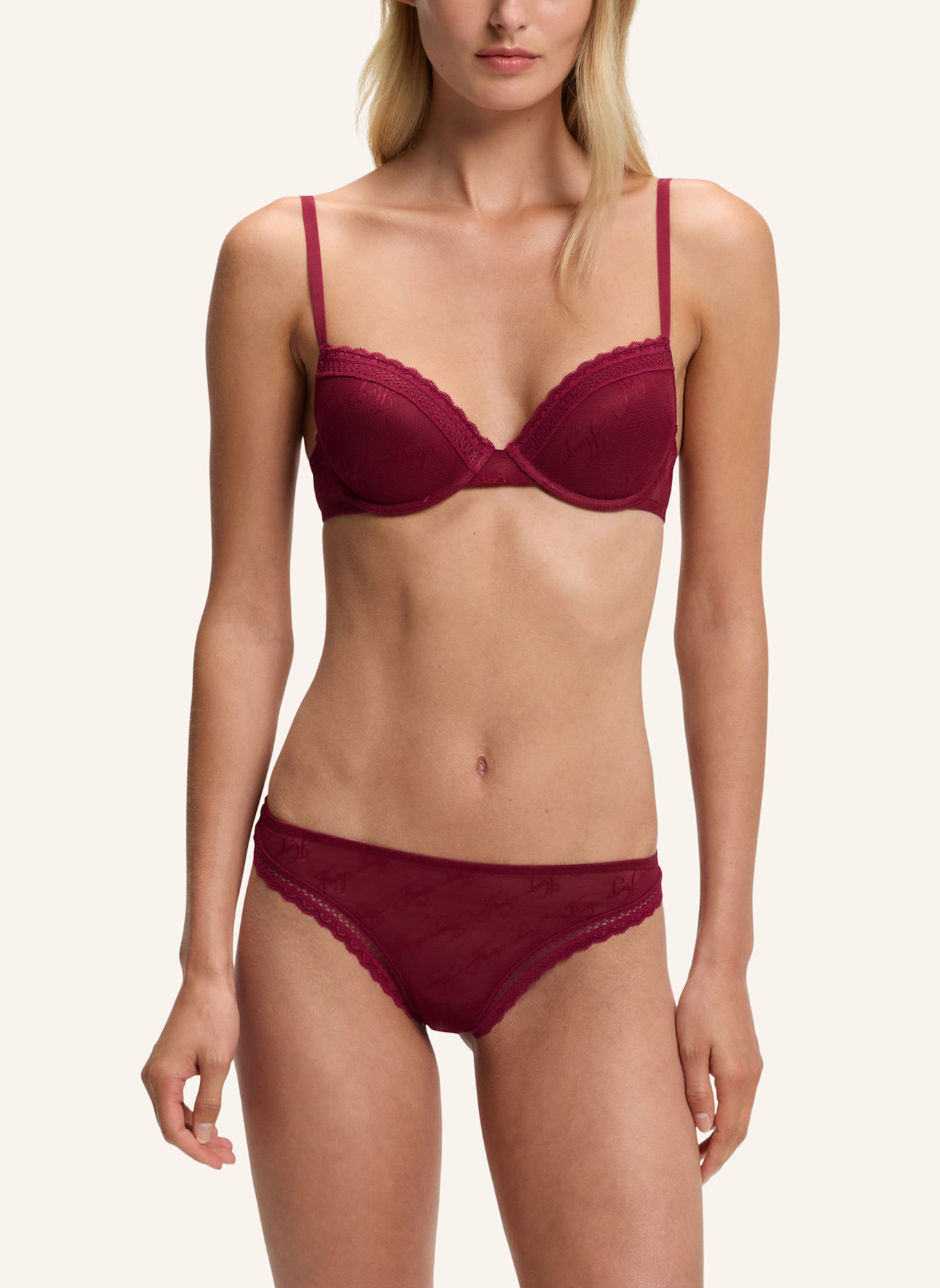 HUGO Slip LACY THONG: ROT