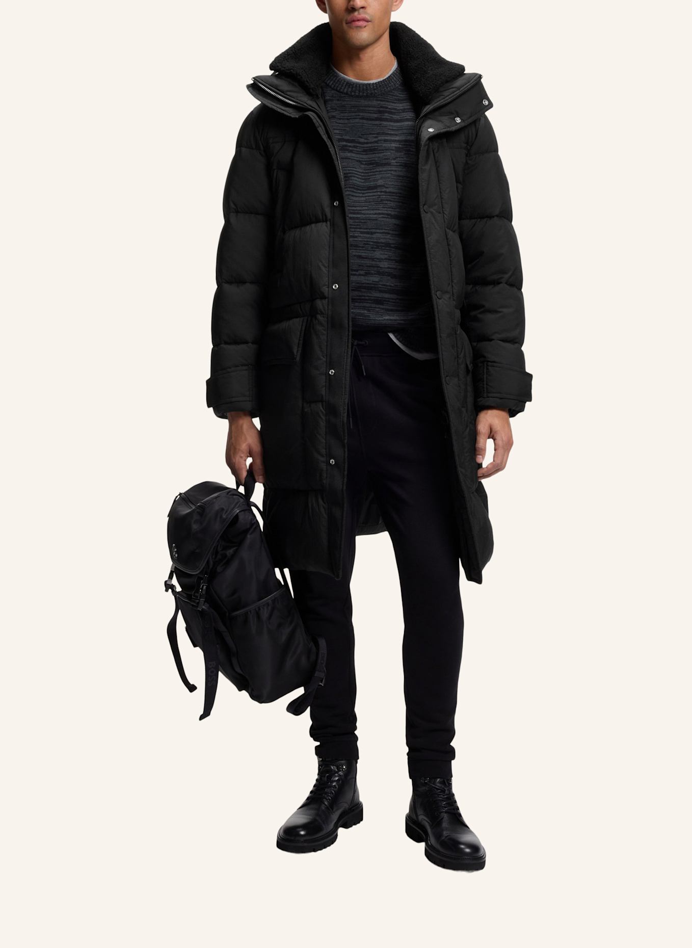 BOSS Jacke OGENGAR Oversize Fit: SCHWARZ