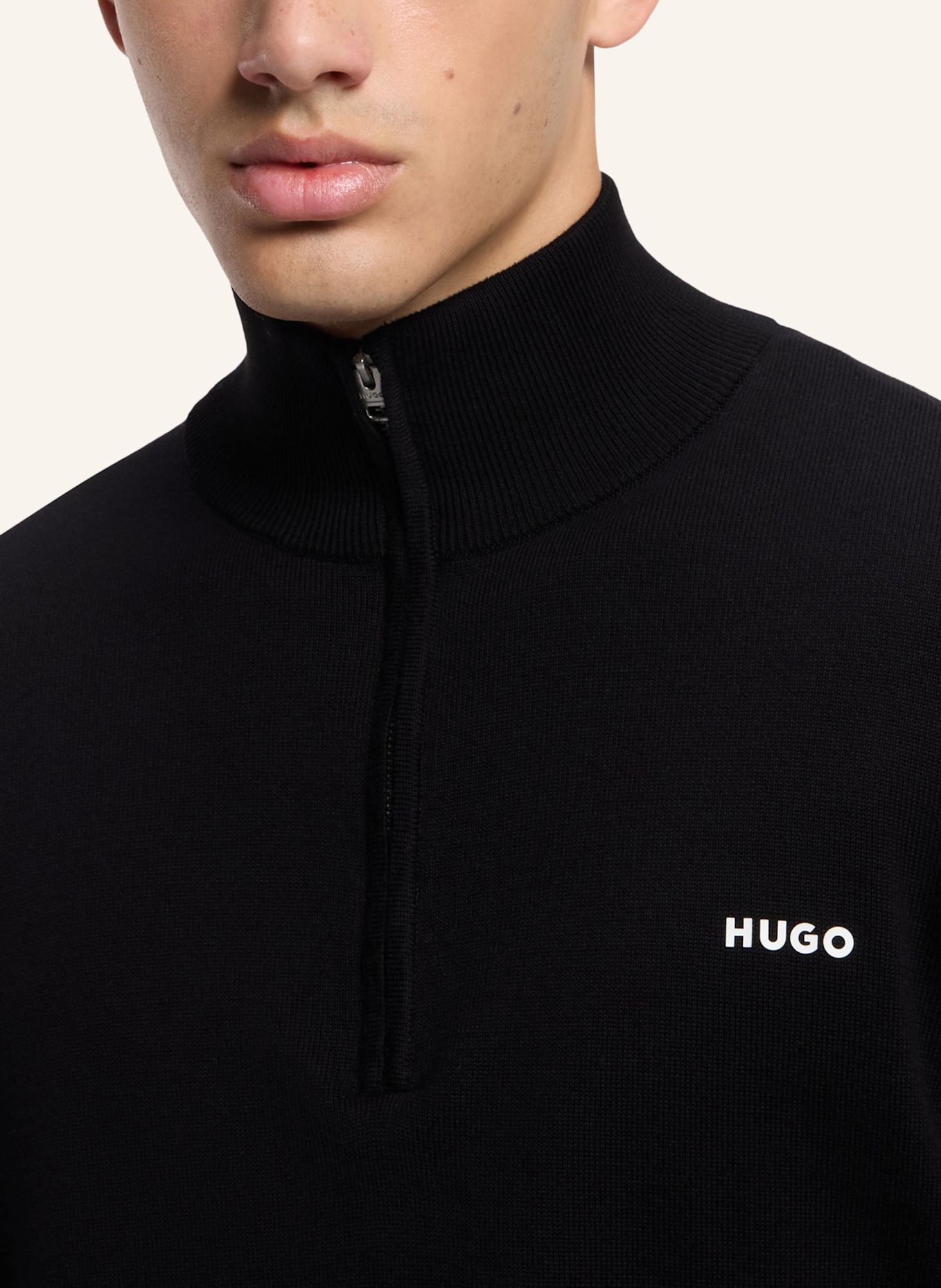 HUGO Strickjacke SAN QUINTUS-C2 Regular Fit: SCHWARZ