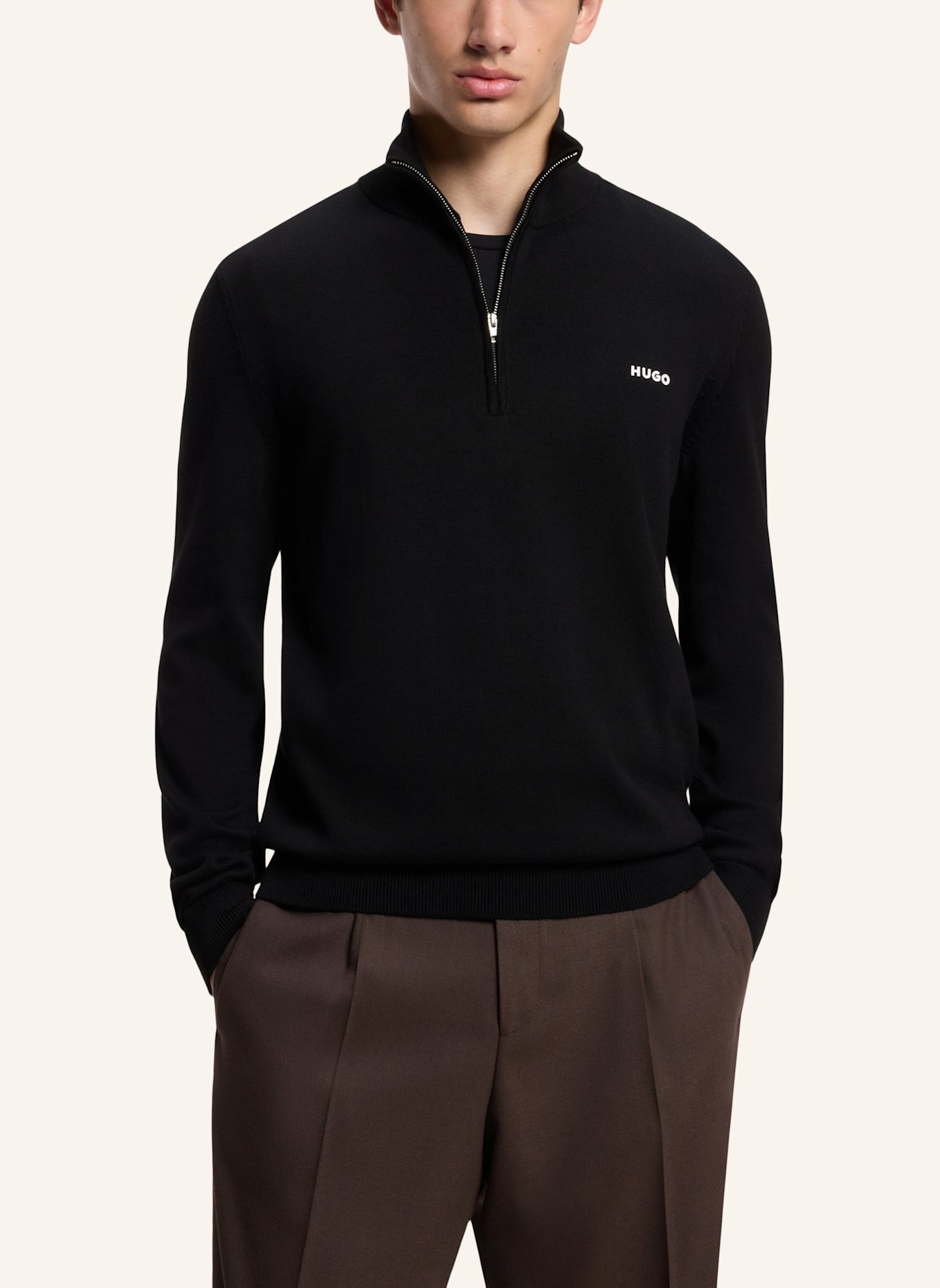HUGO Strickjacke SAN QUINTUS-C2 Regular Fit: SCHWARZ