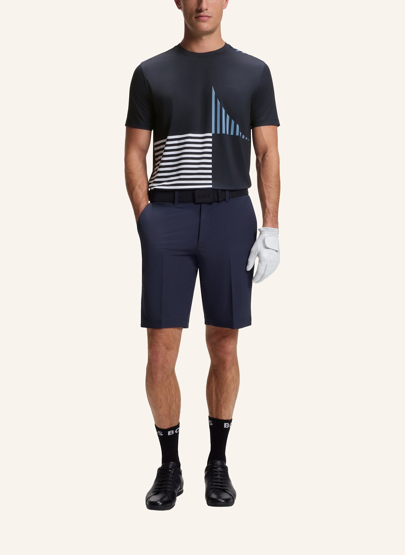 BOSS T-Shirt TEE STRIPED C1 Regular Fit: DUNKELBLAU