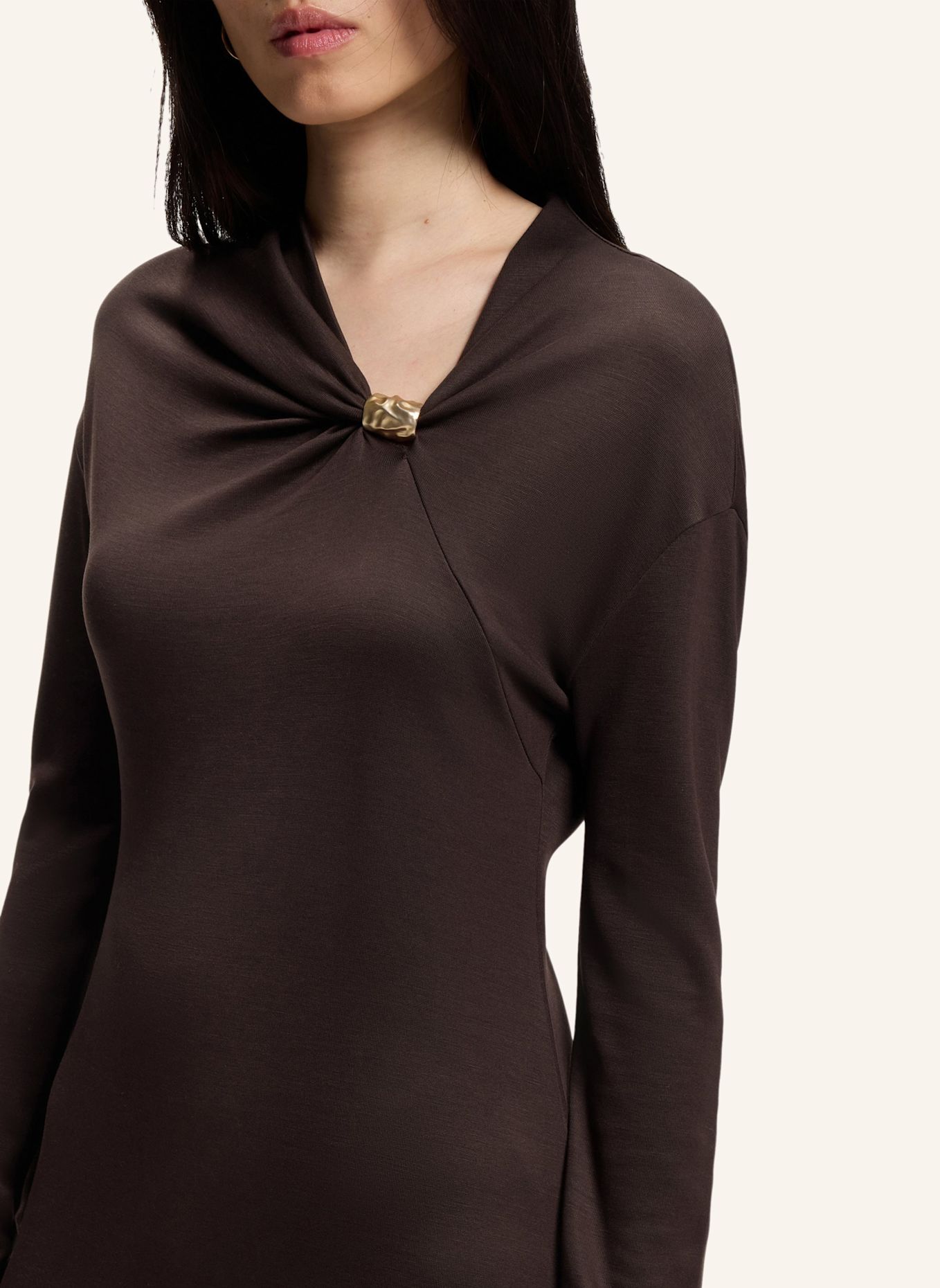 BOSS Jersey-Kleid EVONYA Regular Fit: BRAUN