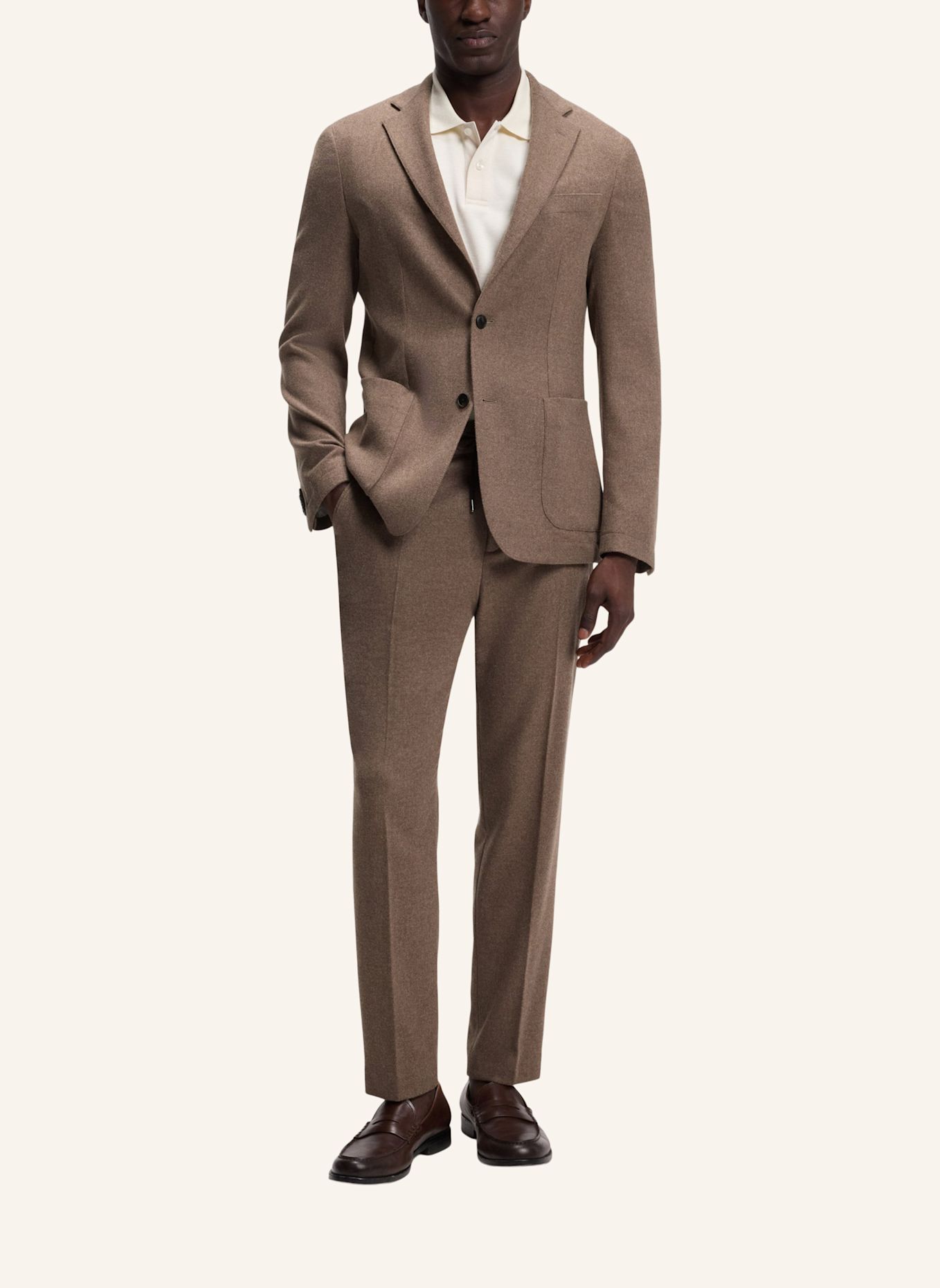 BOSS Anzughose P-PERIN-RDS-WG-264 Tapered Fit: BRAUN