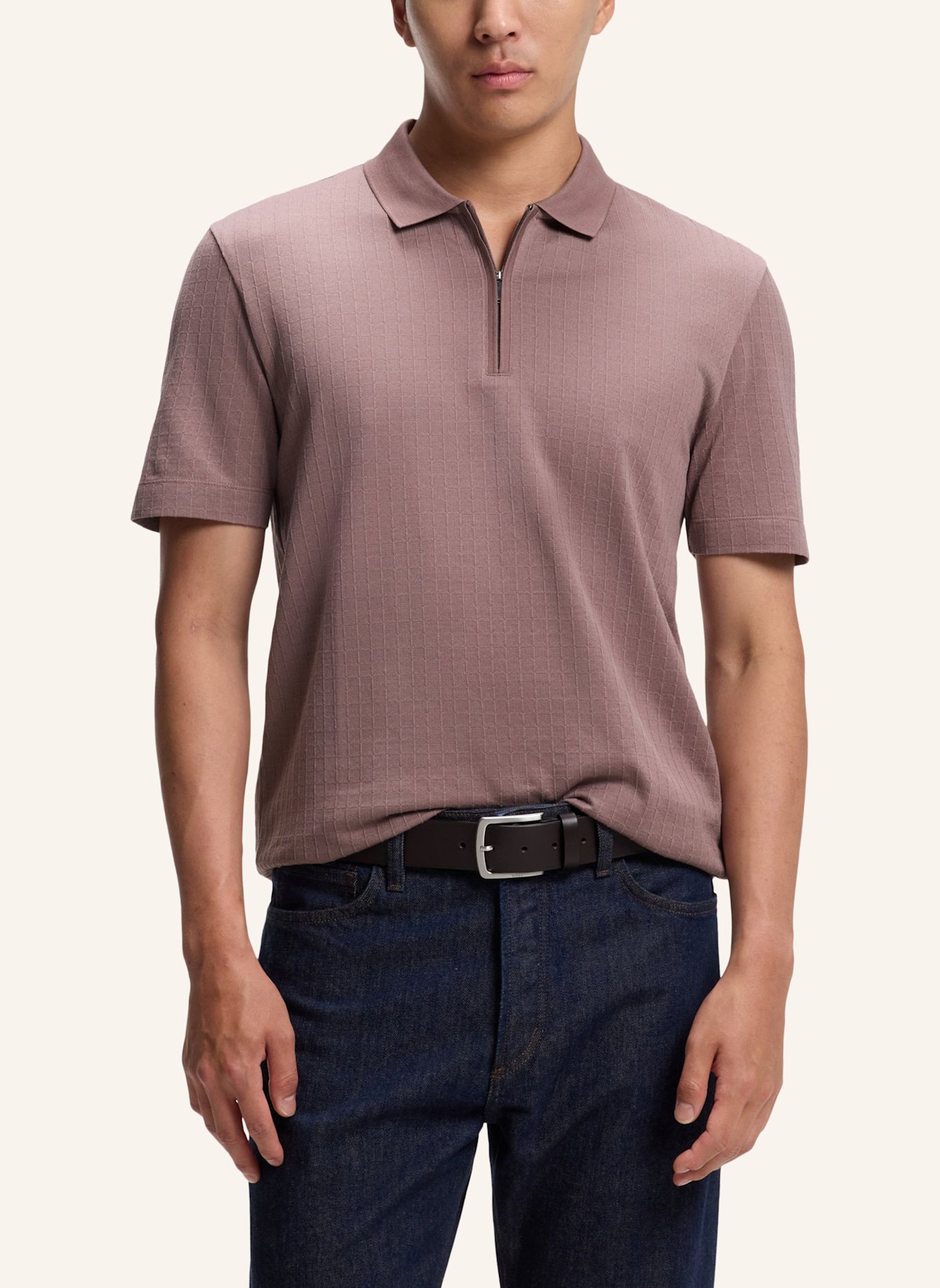 BOSS Polo L-PAYROT 147 Regular Fit: HELLBRAUN