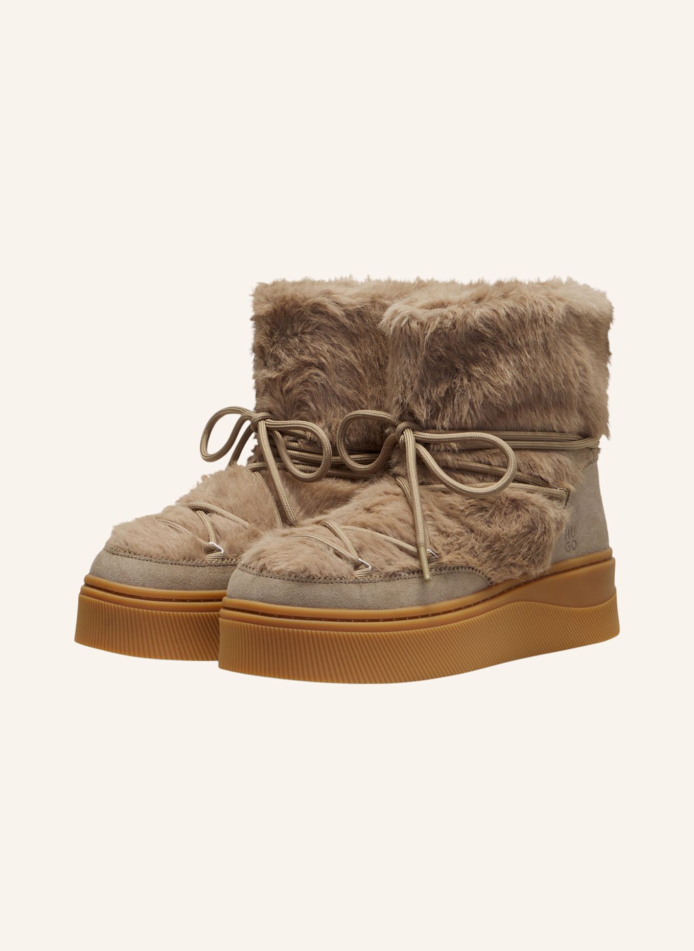 HUGO Boots LYZZPLT_BOOT_FUR: BRAUN
