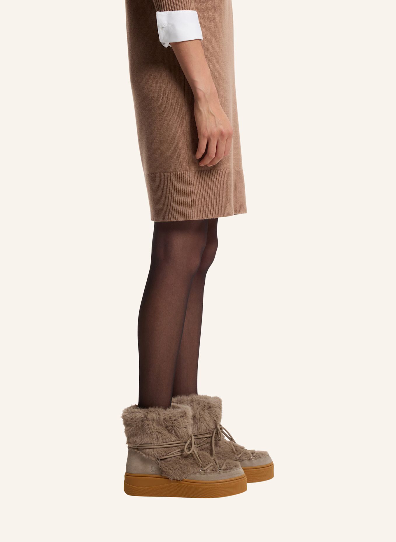 HUGO Boots LYZZPLT_BOOT_FUR: BRAUN