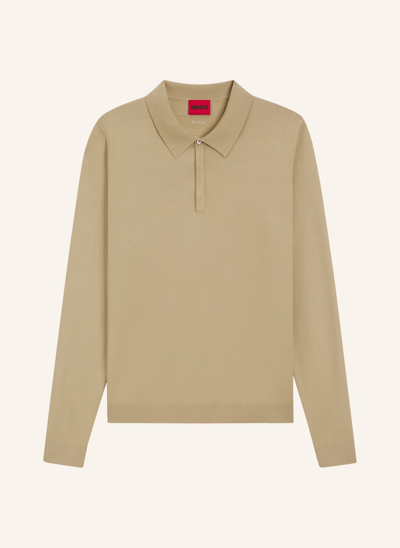 HUGO Strick-Poloshirt SAN PIPPO Slim Fit: BEIGE