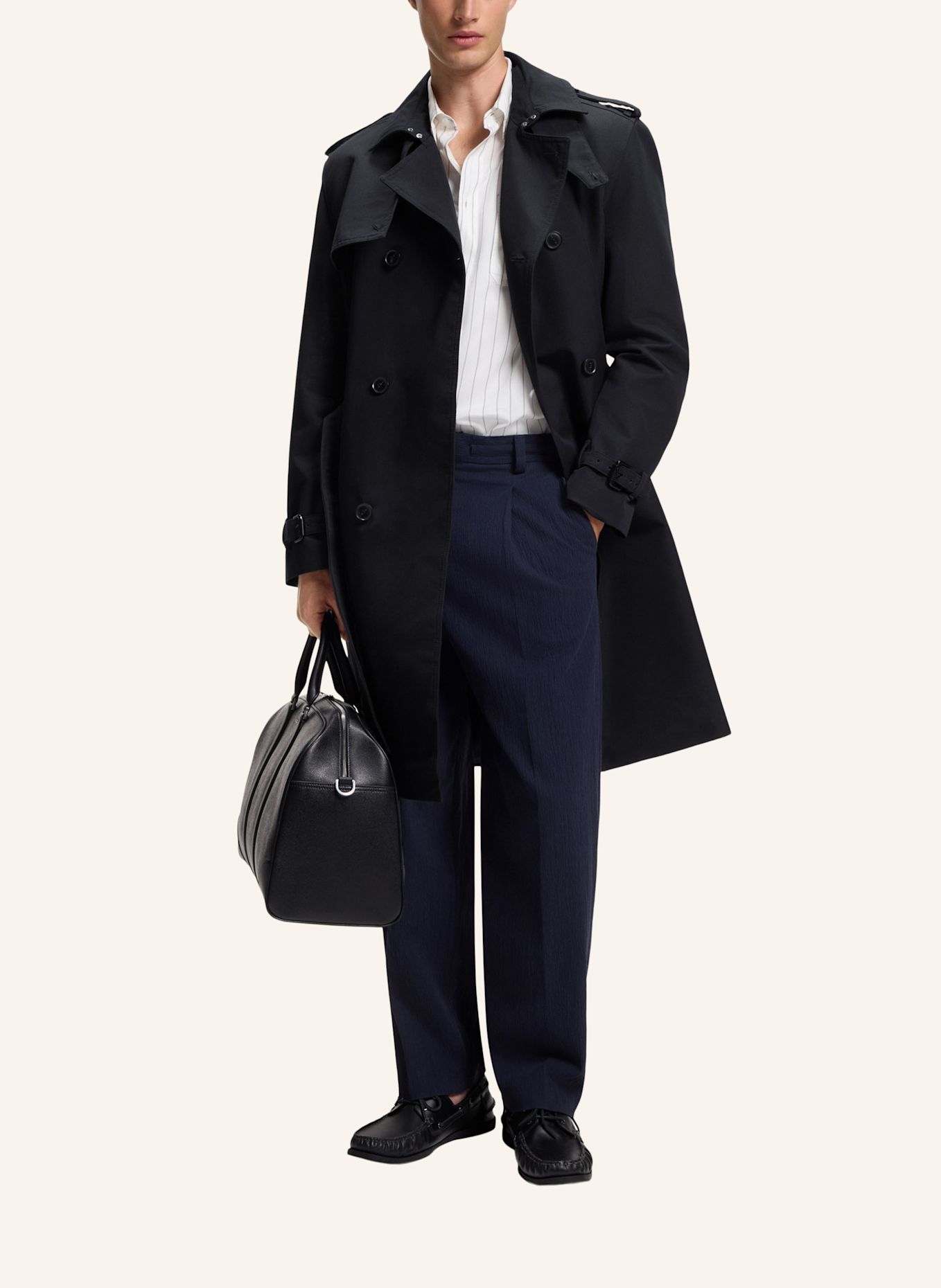 HUGO Trenchcoat MALUKS2631 Regular Fit: DUNKELBLAU