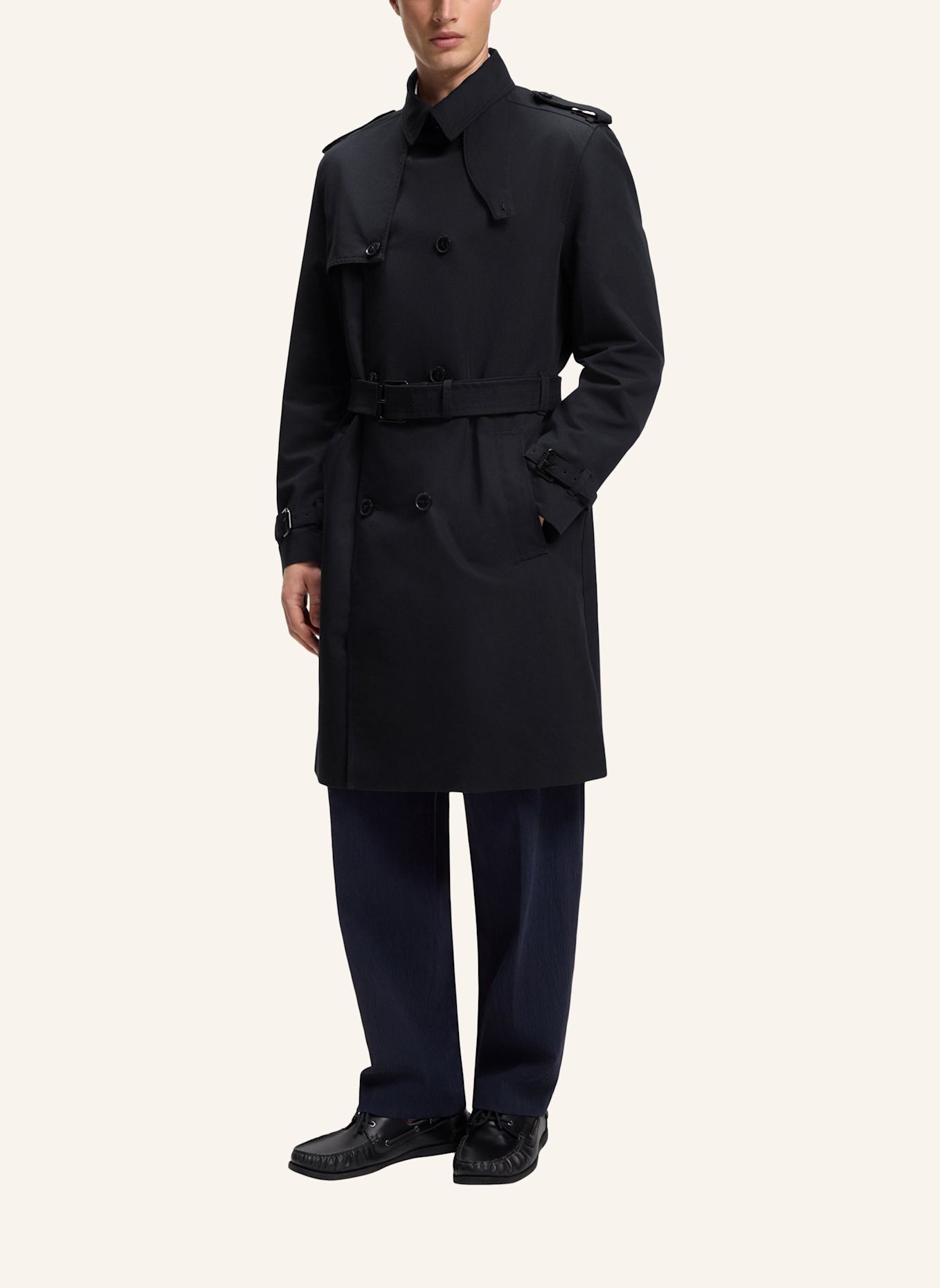 HUGO Trenchcoat MALUKS2631 Regular Fit: DUNKELBLAU