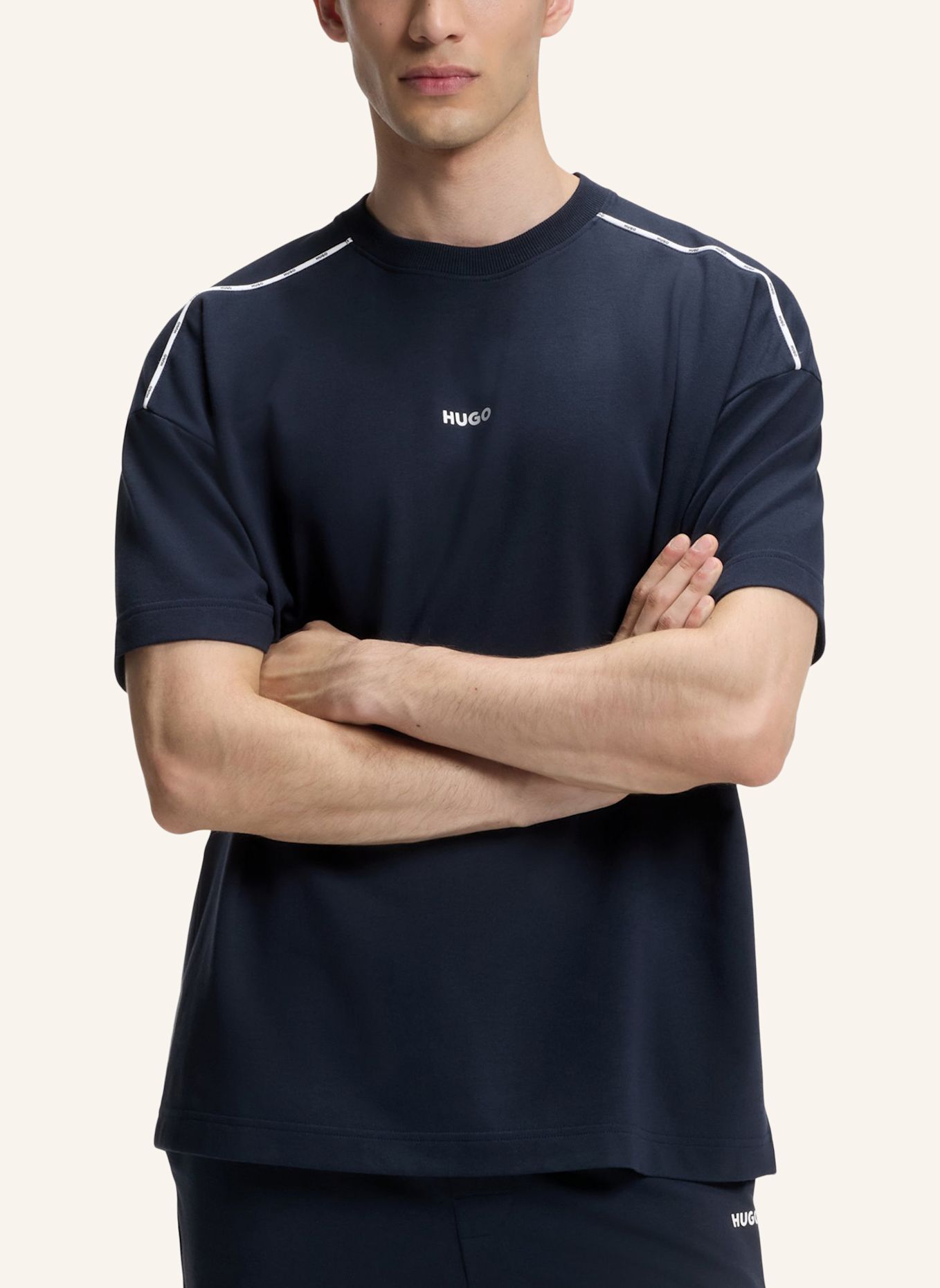 HUGO Loungewear Oberteil NOAH T-SHIRT Relaxed Fit: DUNKELBLAU