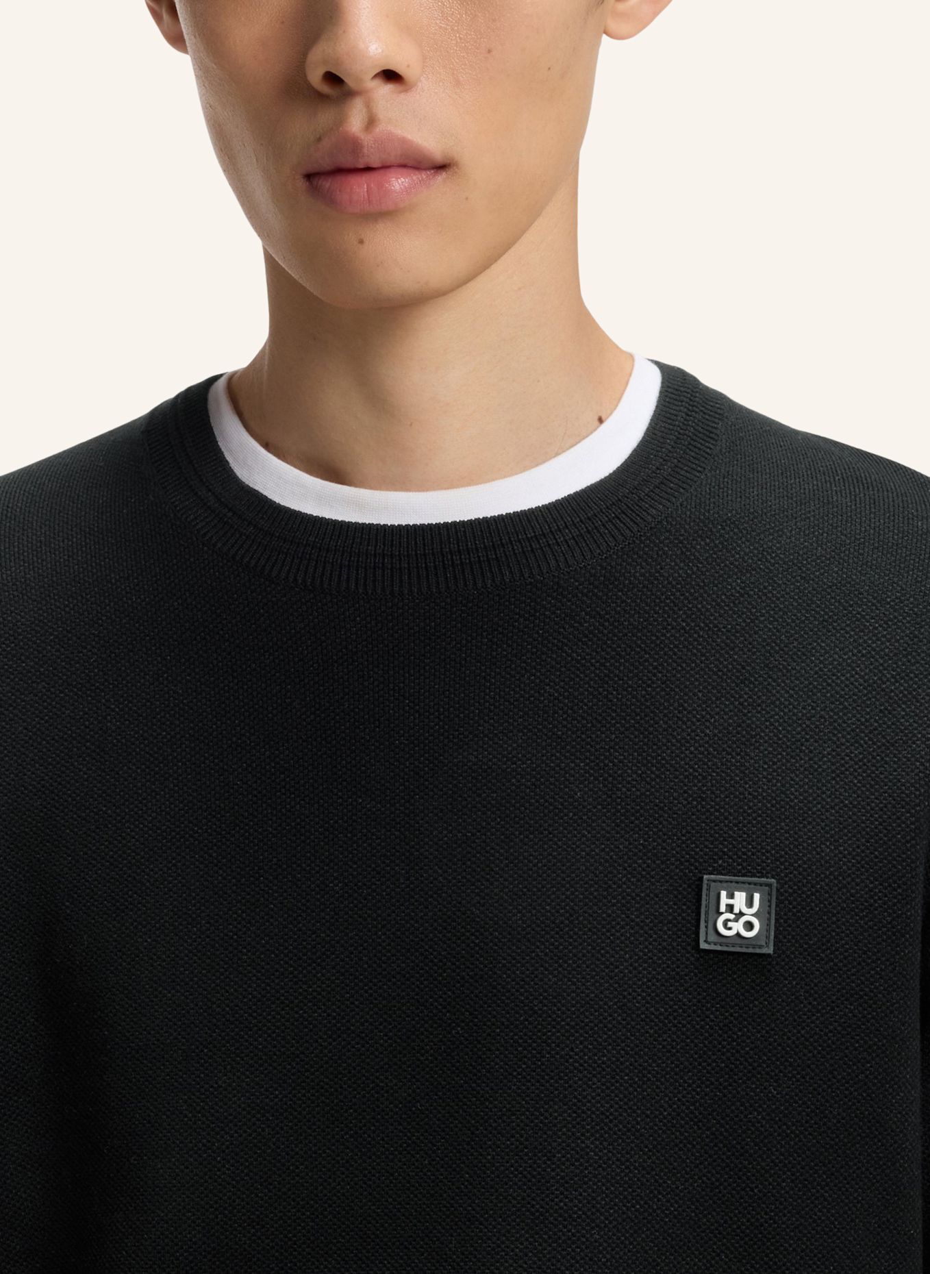 HUGO Pullover SETALLO Regular Fit: SCHWARZ