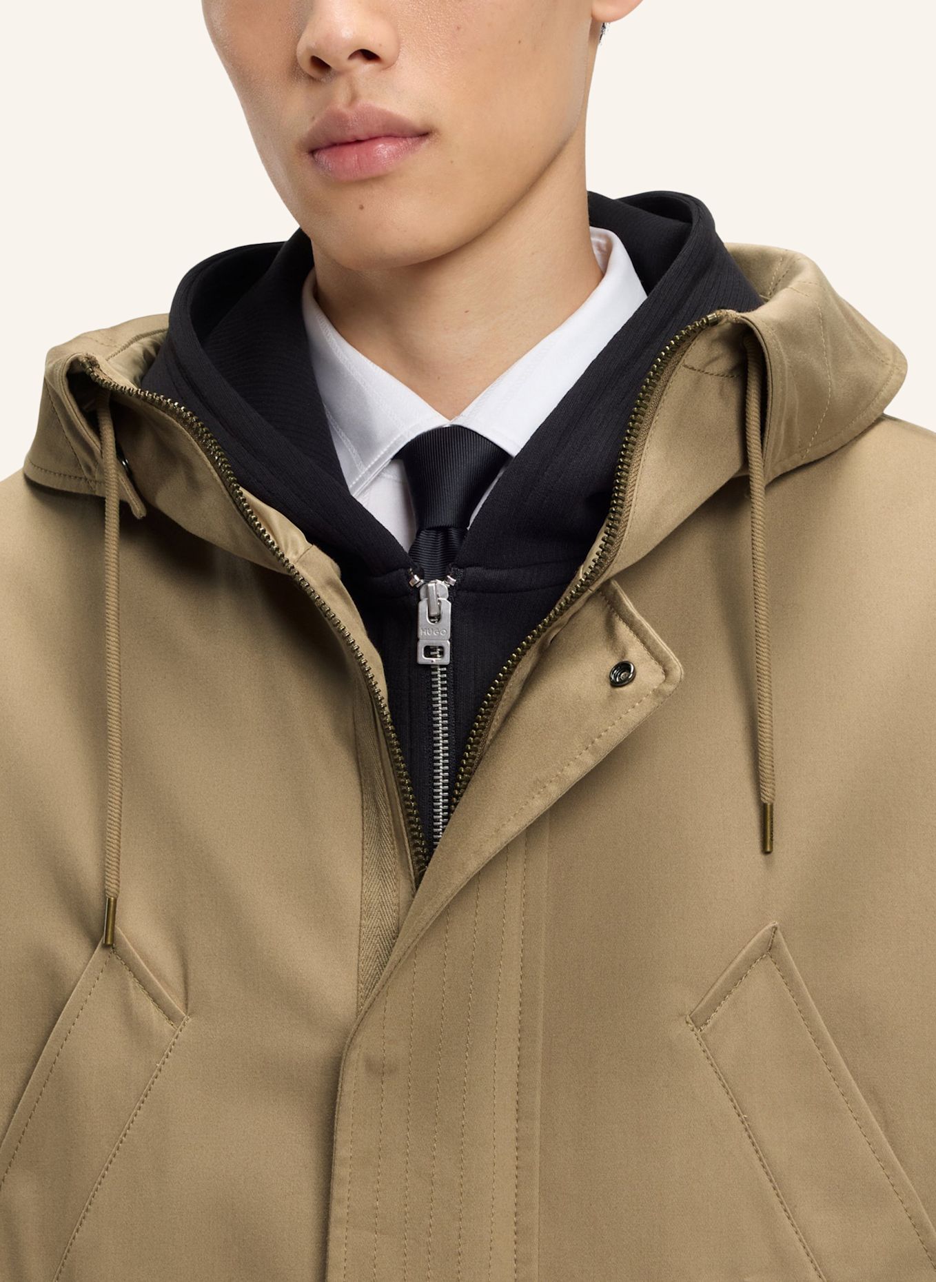 HUGO Casual Mantel MIKO2631 Regular Fit: BEIGE