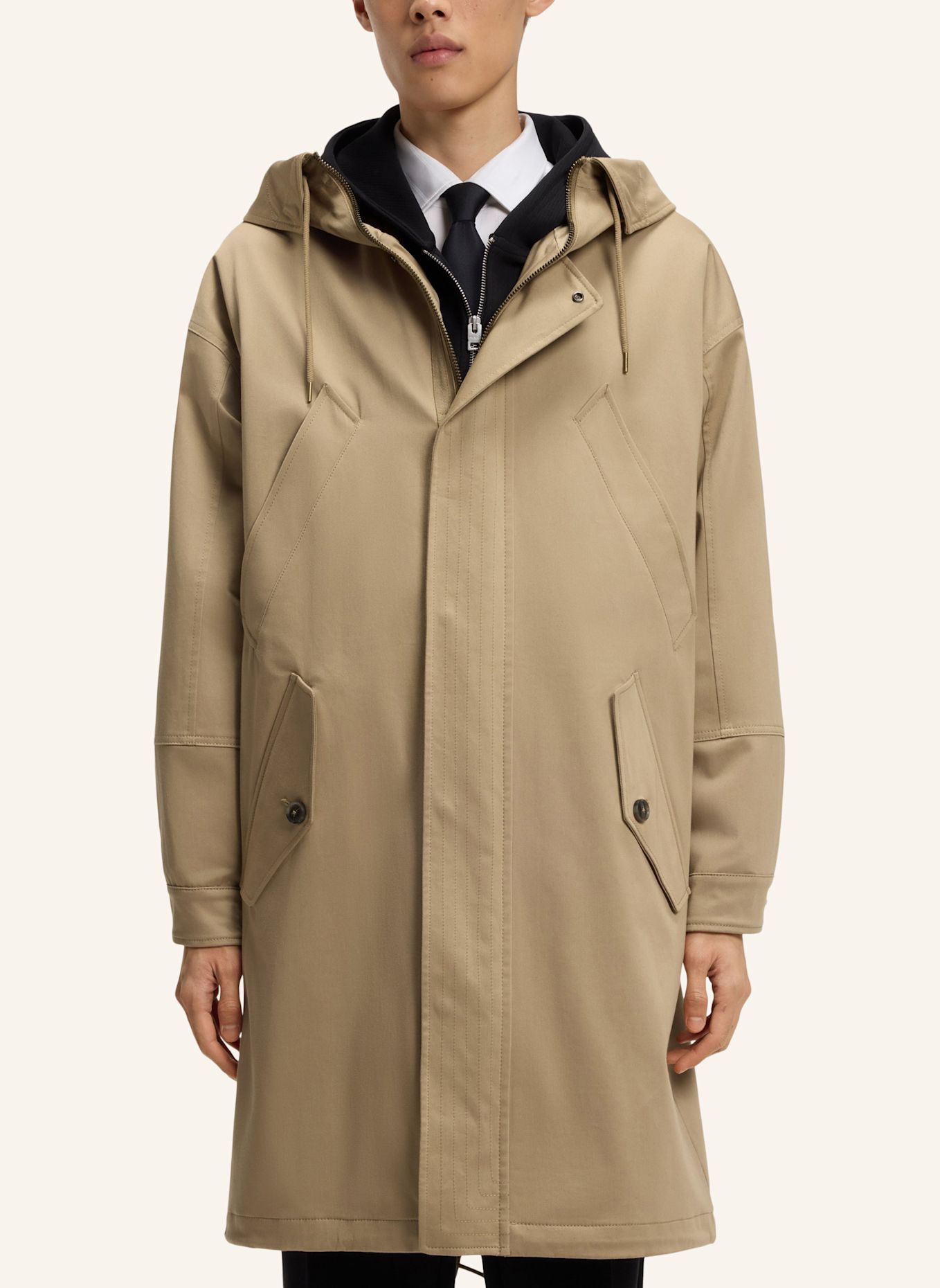 HUGO Casual Mantel MIKO2631 Regular Fit: BEIGE