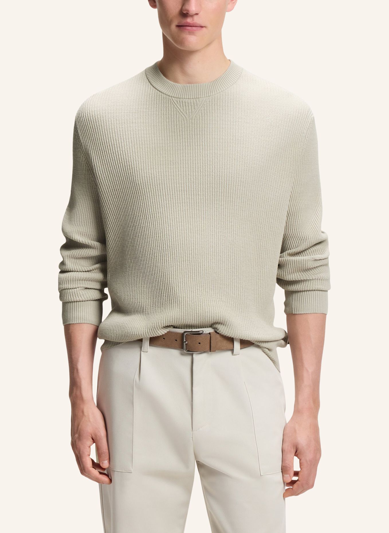 BOSS Pullover AKIPANO Regular Fit: BEIGE