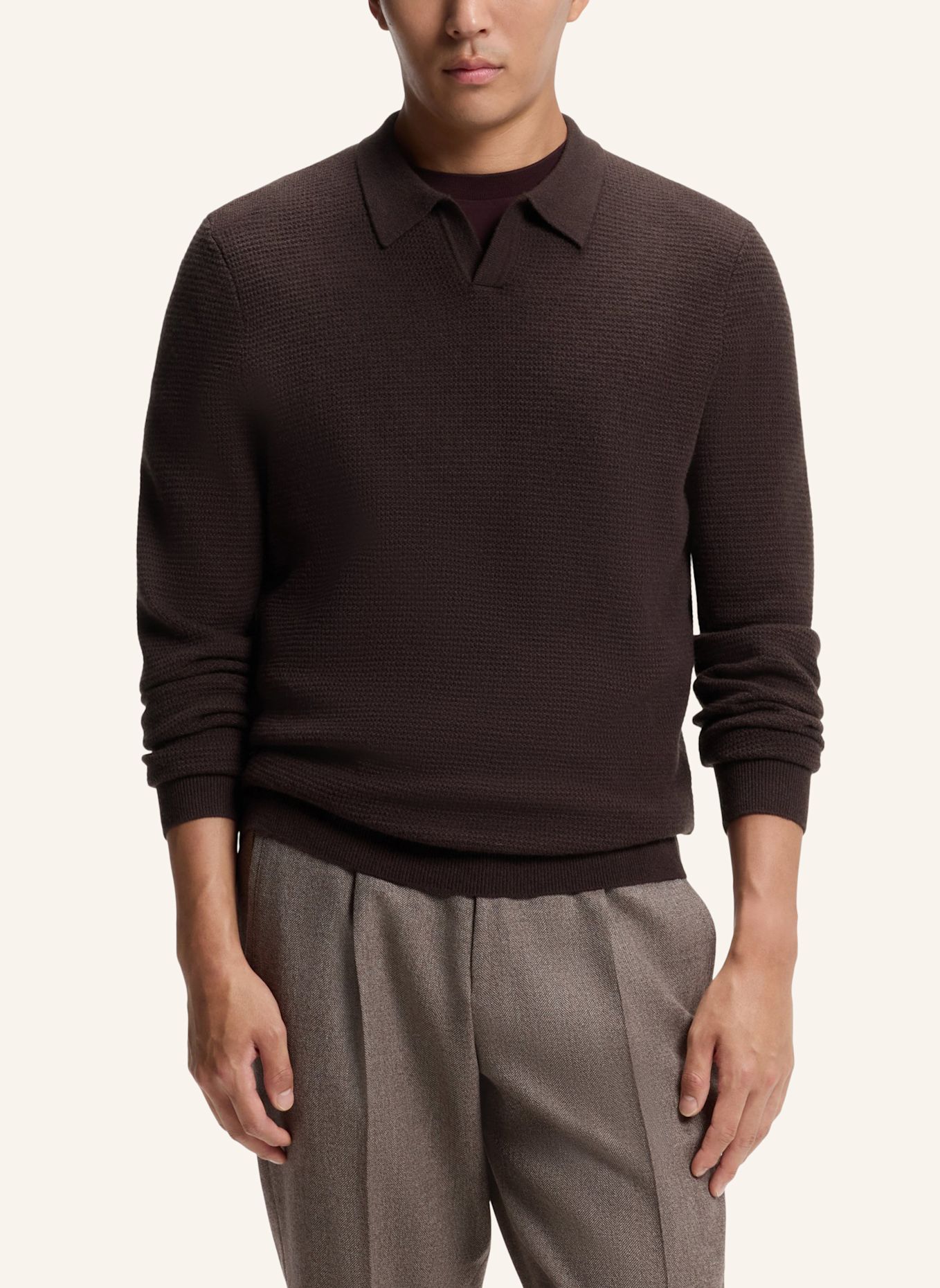 BOSS Pullover L-FILO Relaxed Fit: BRAUN