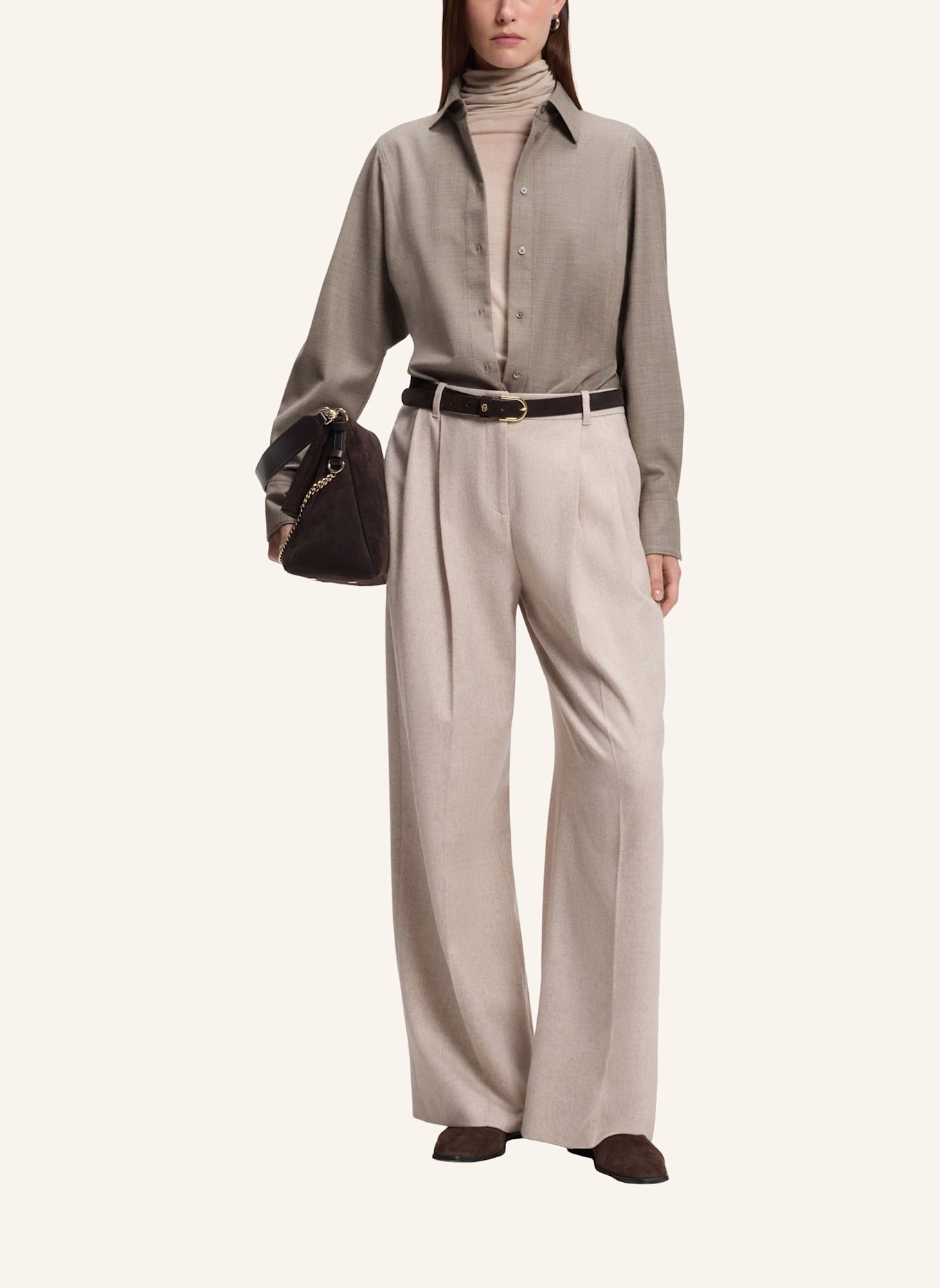 BOSS Bluse BANNEL Slim Fit: BEIGE