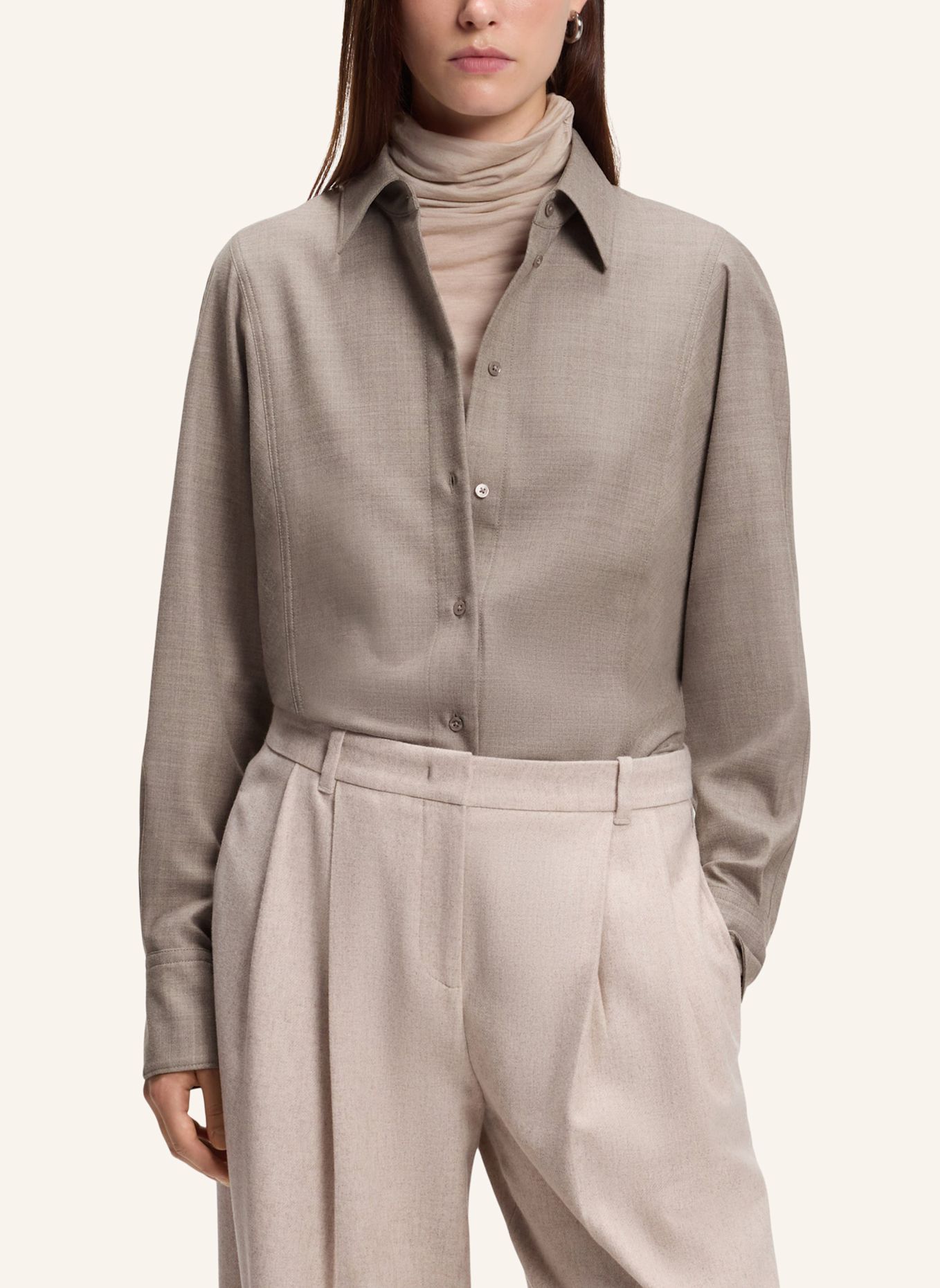 BOSS Bluse BANNEL Slim Fit: BEIGE