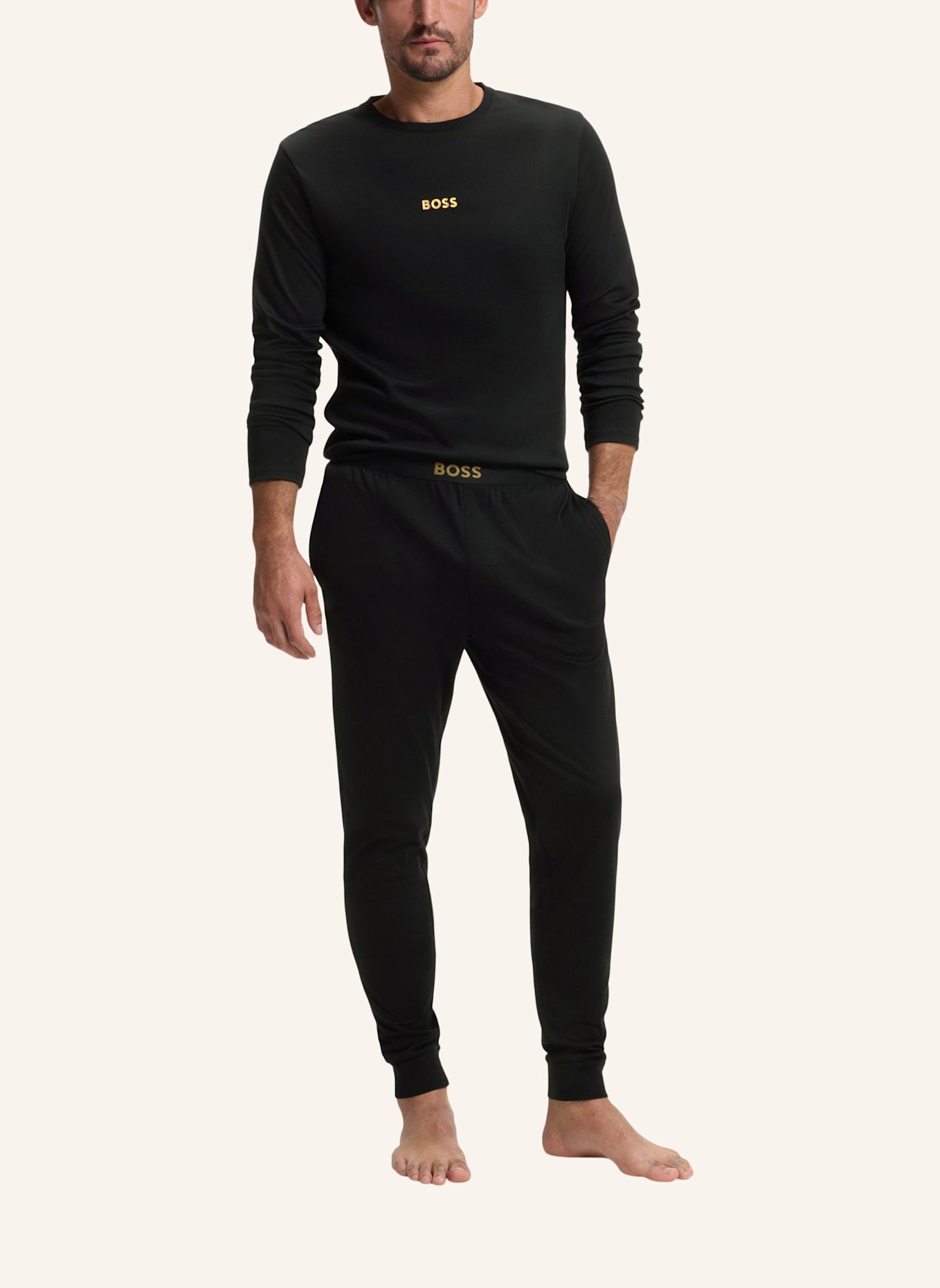 BOSS Pyjama-Set XMAS LONG SET Regular Fit: SCHWARZ