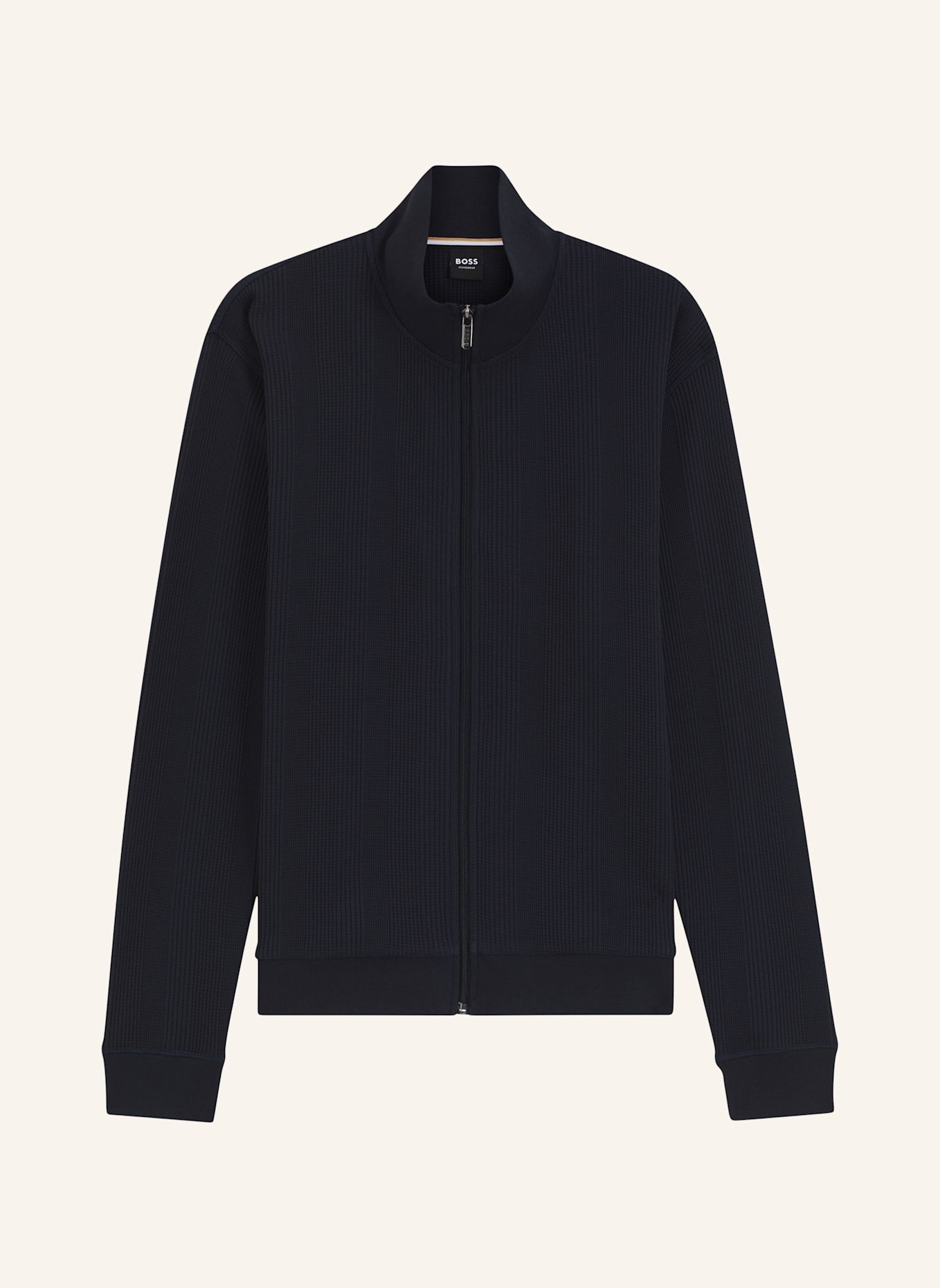 BOSS Loungewear Jacke STRUCTURE ZIP JACKET Regular Fit: DUNKELBLAU