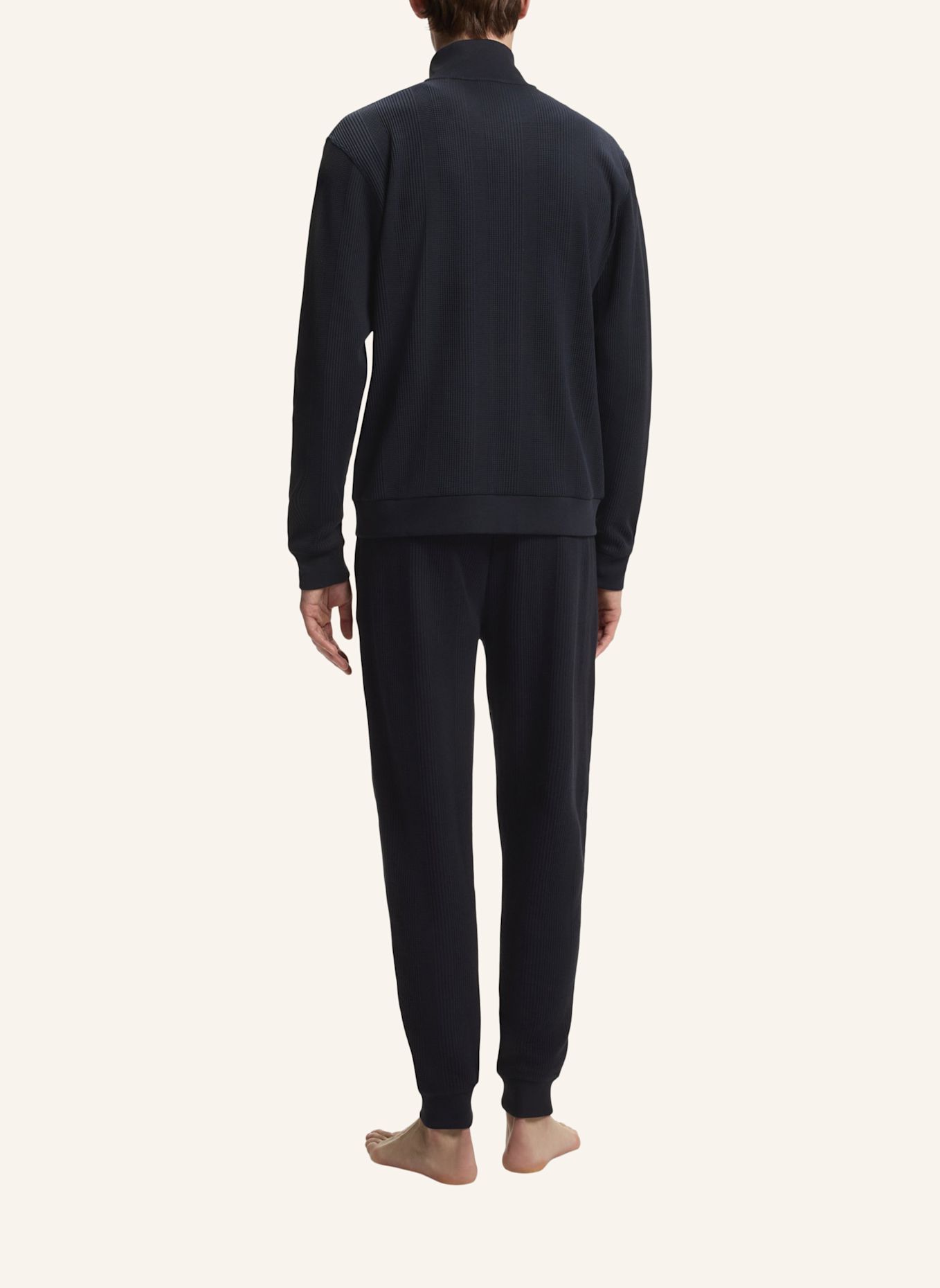 BOSS Loungewear Jacke STRUCTURE ZIP JACKET Regular Fit: DUNKELBLAU