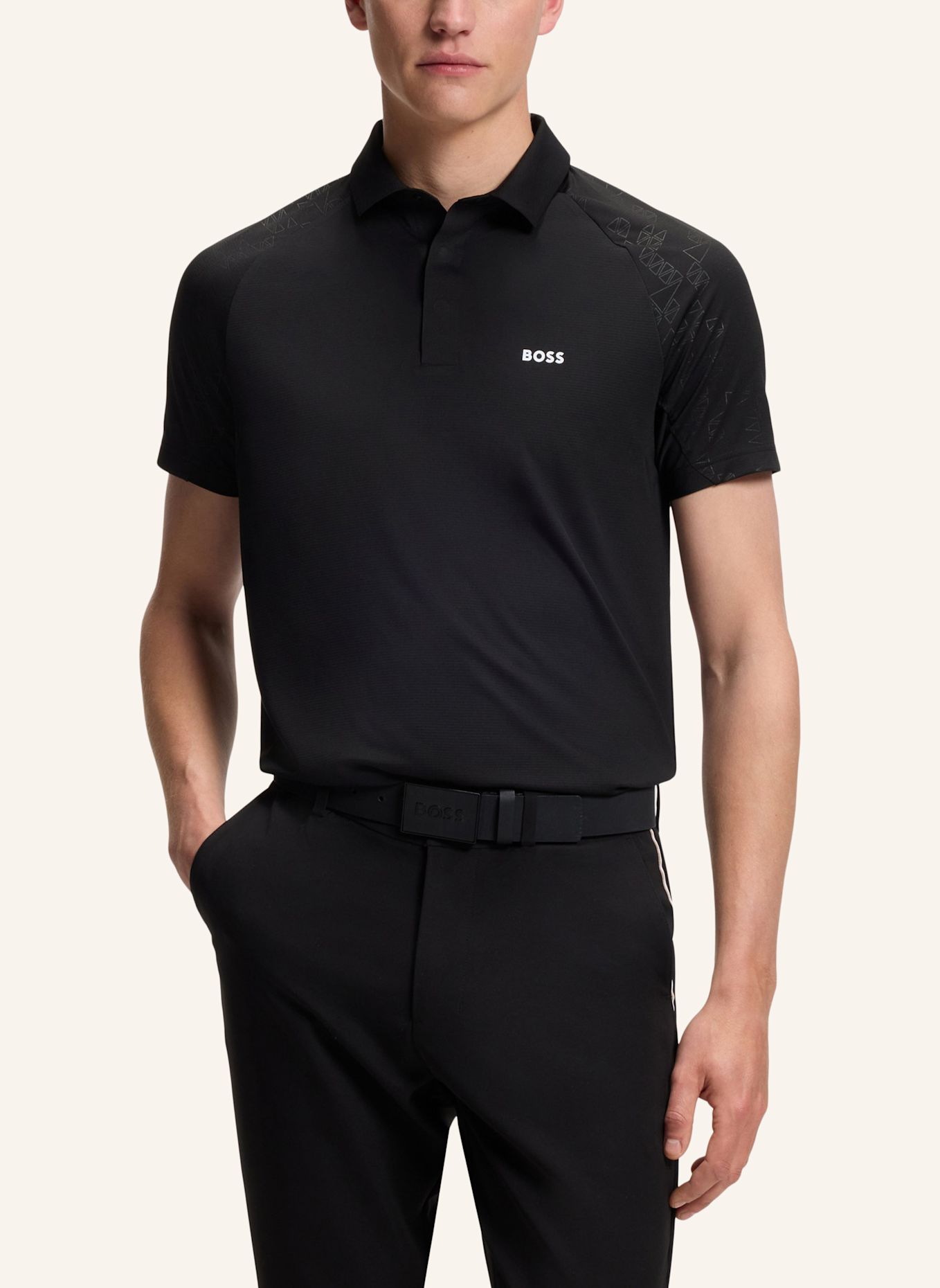 BOSS Polo PL_GOC PADDYTECH Regular Fit: SCHWARZ