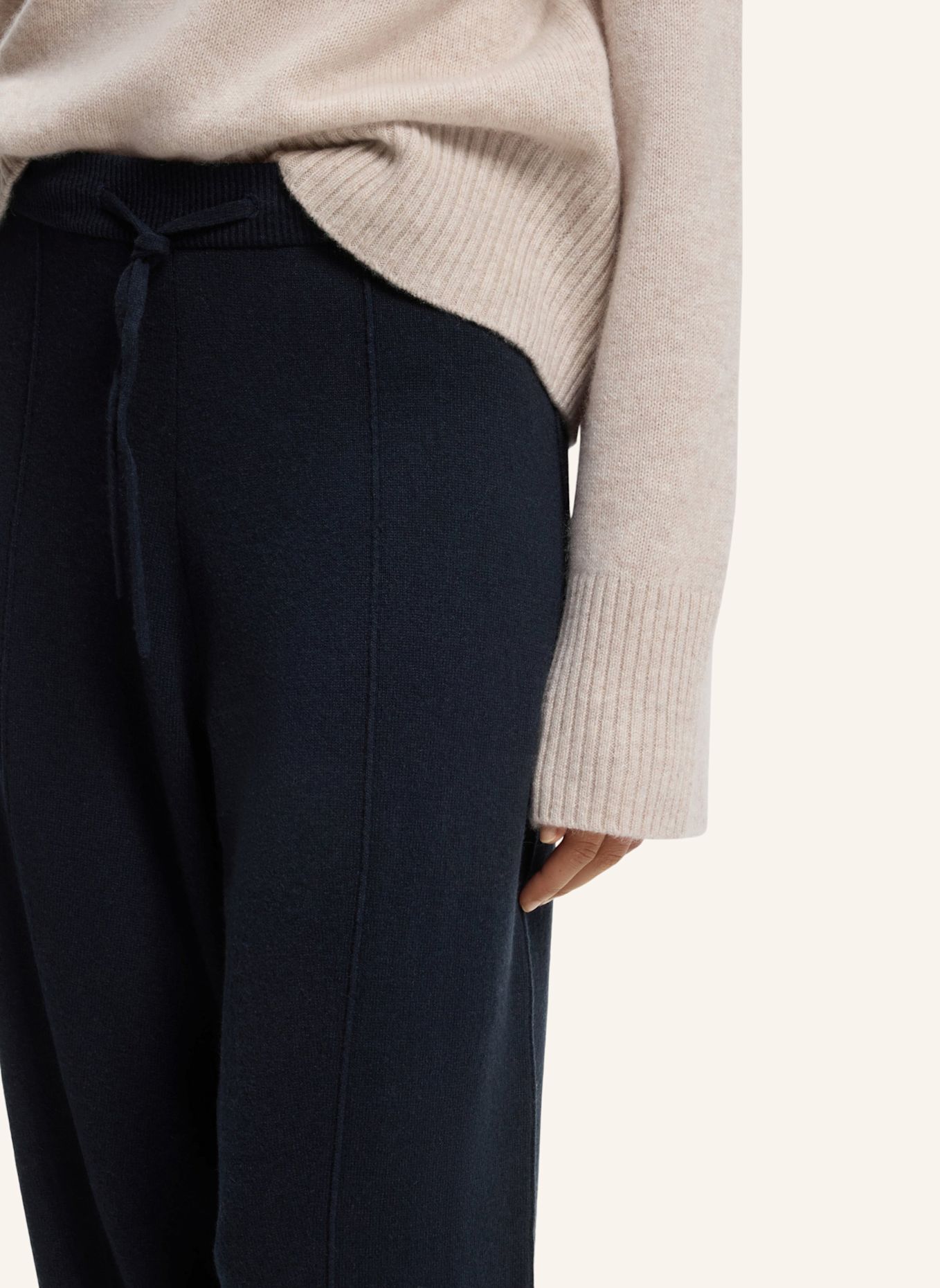 BOSS Strickhose FALINDANA aus Cashmere: DUNKELBLAU
