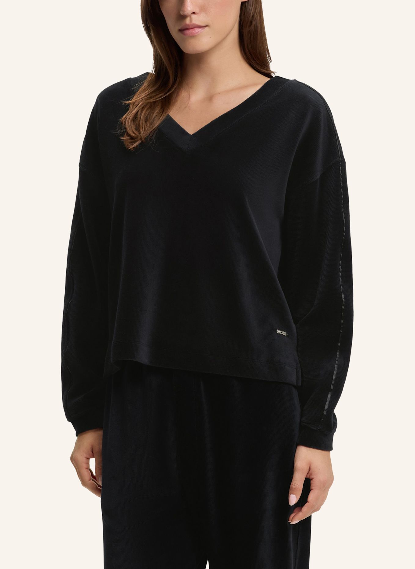 BOSS Loungewear Oberteil VELVET_SWEATSHIRT VN: SCHWARZ