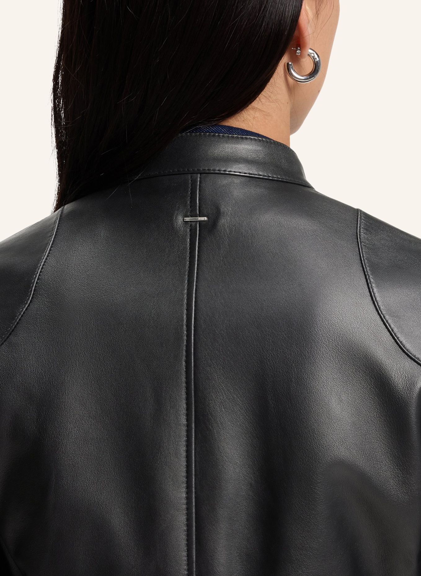 BOSS Lederjacke SATERA Regular Fit: SCHWARZ