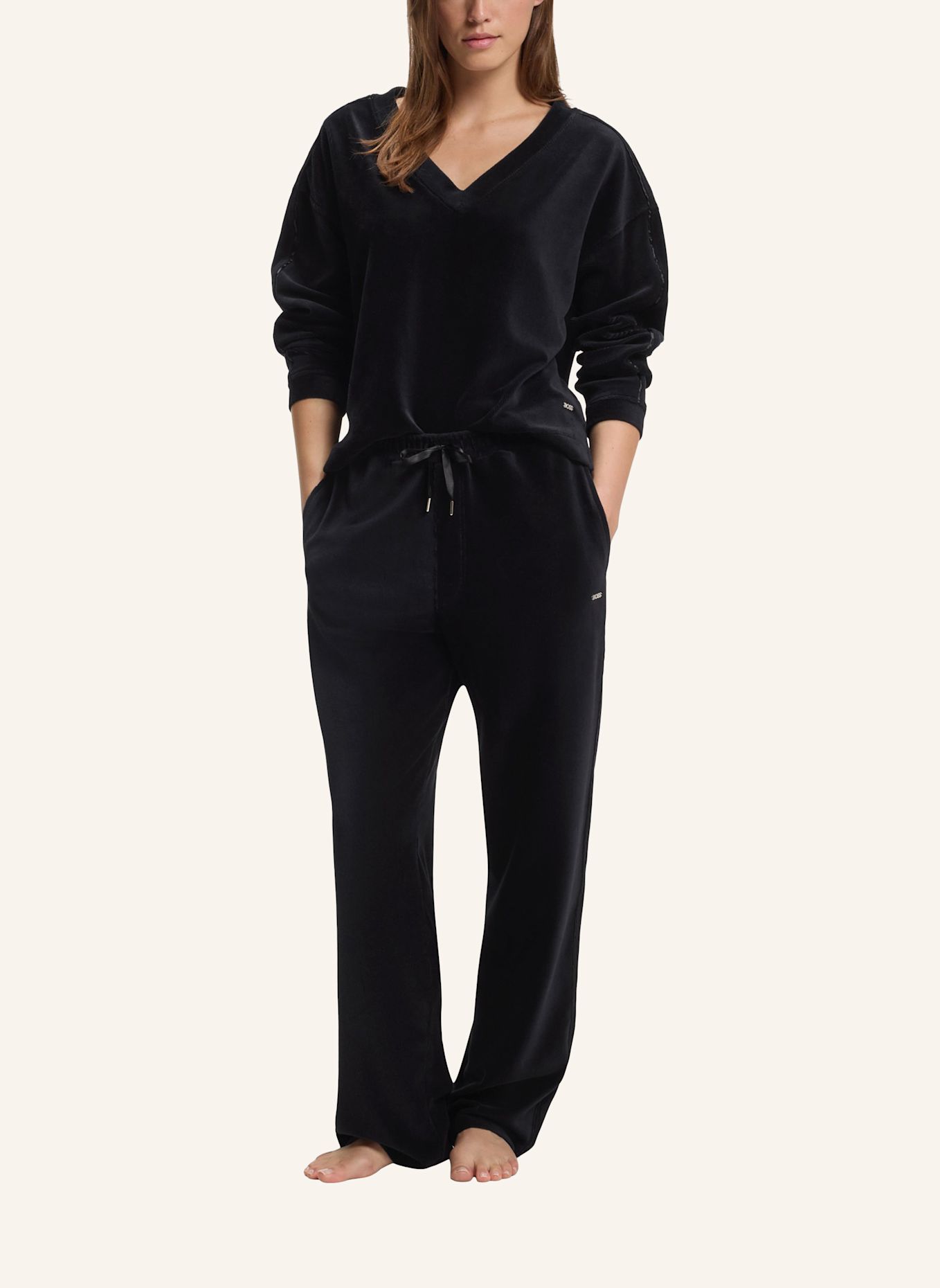 BOSS Loungewear Unterteil VELVET_PANTS CW: SCHWARZ