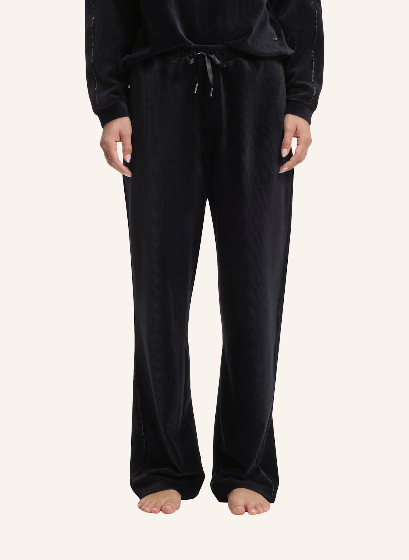 BOSS Loungewear Unterteil VELVET_PANTS CW: SCHWARZ