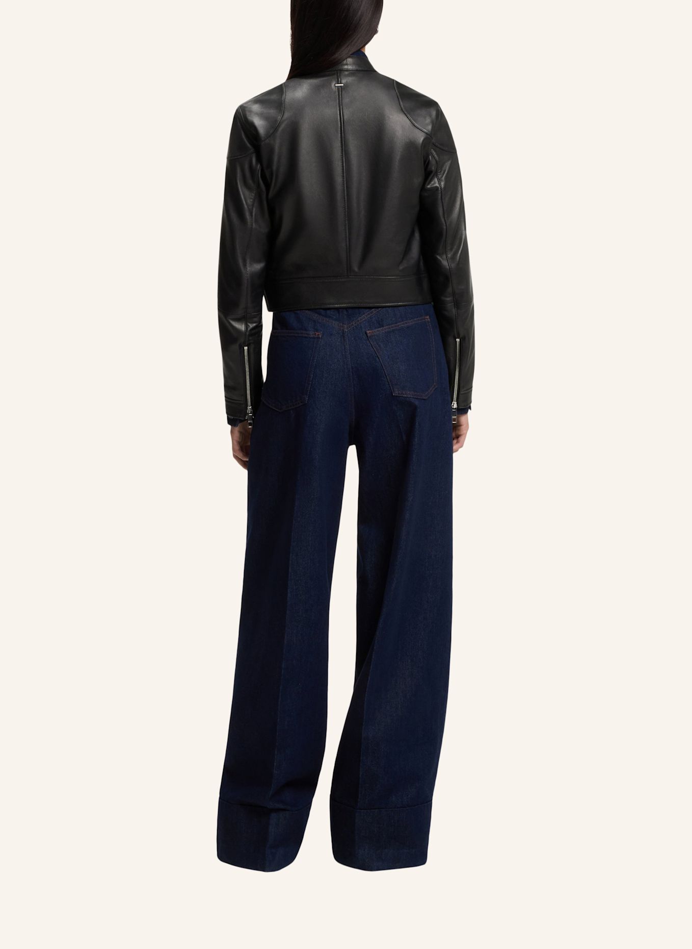 BOSS Lederjacke SATERA Regular Fit: SCHWARZ