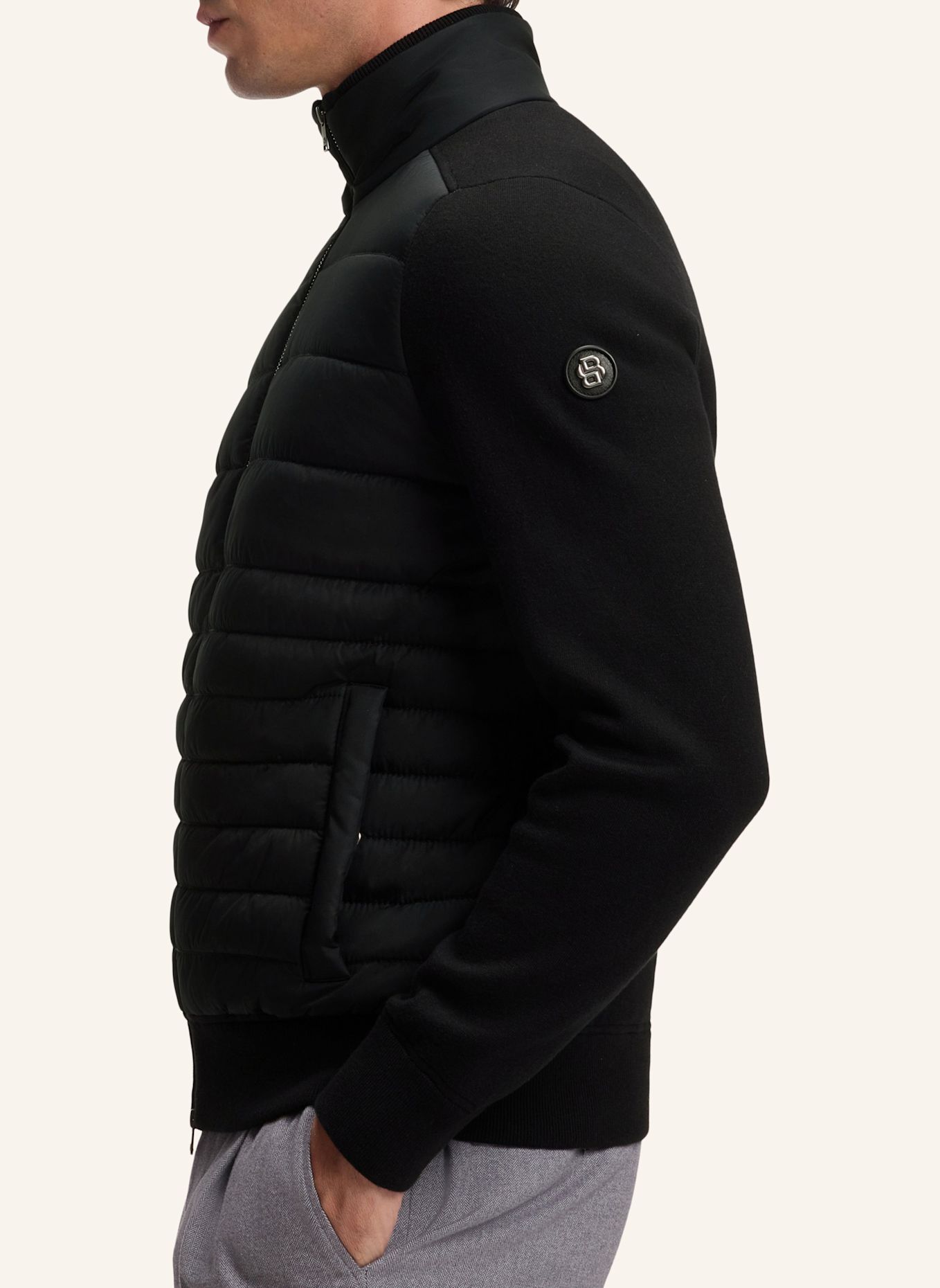 BOSS Strickjacke H-FACENTE Regular Fit: SCHWARZ