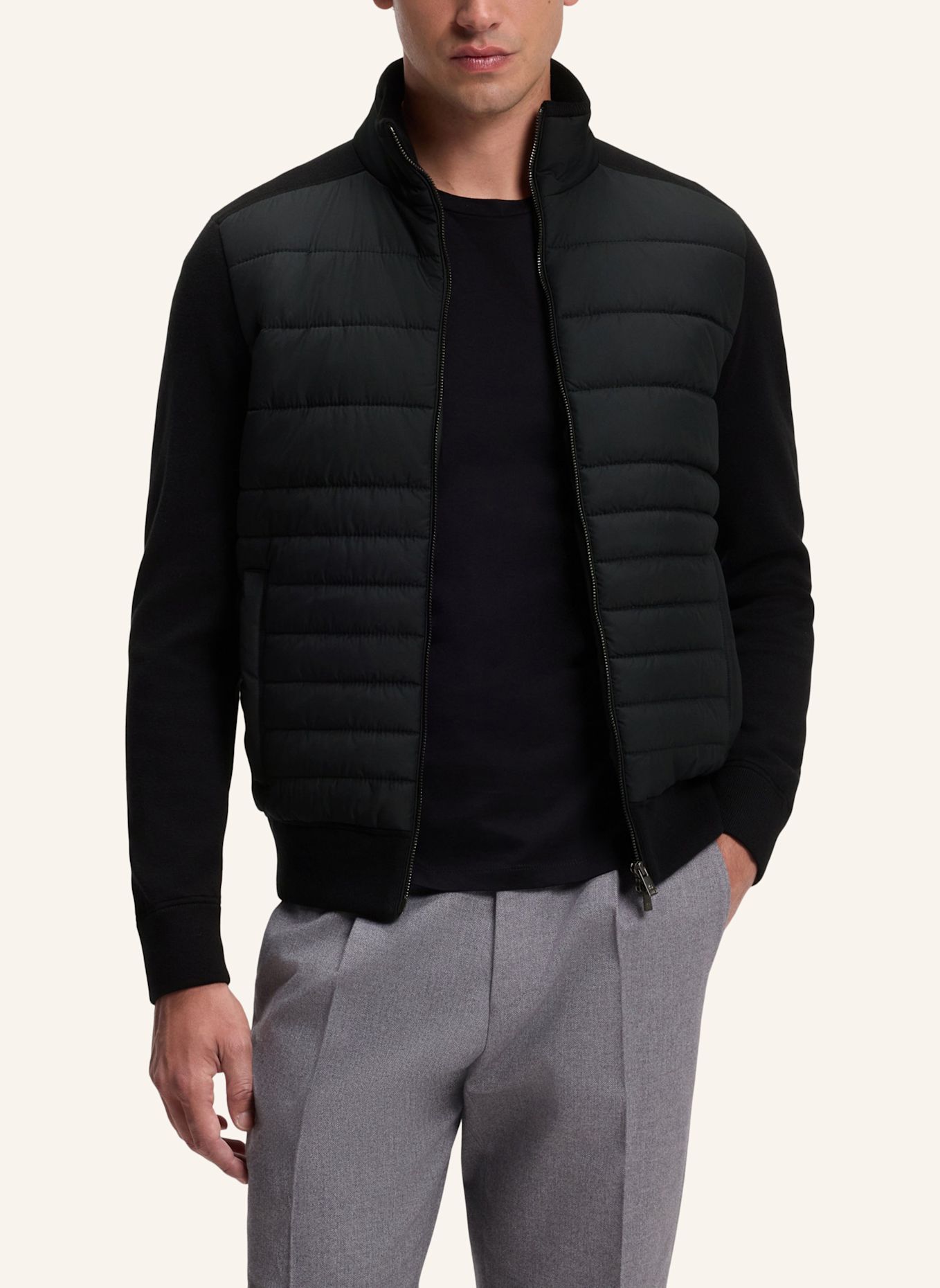 BOSS Strickjacke H-FACENTE Regular Fit: SCHWARZ