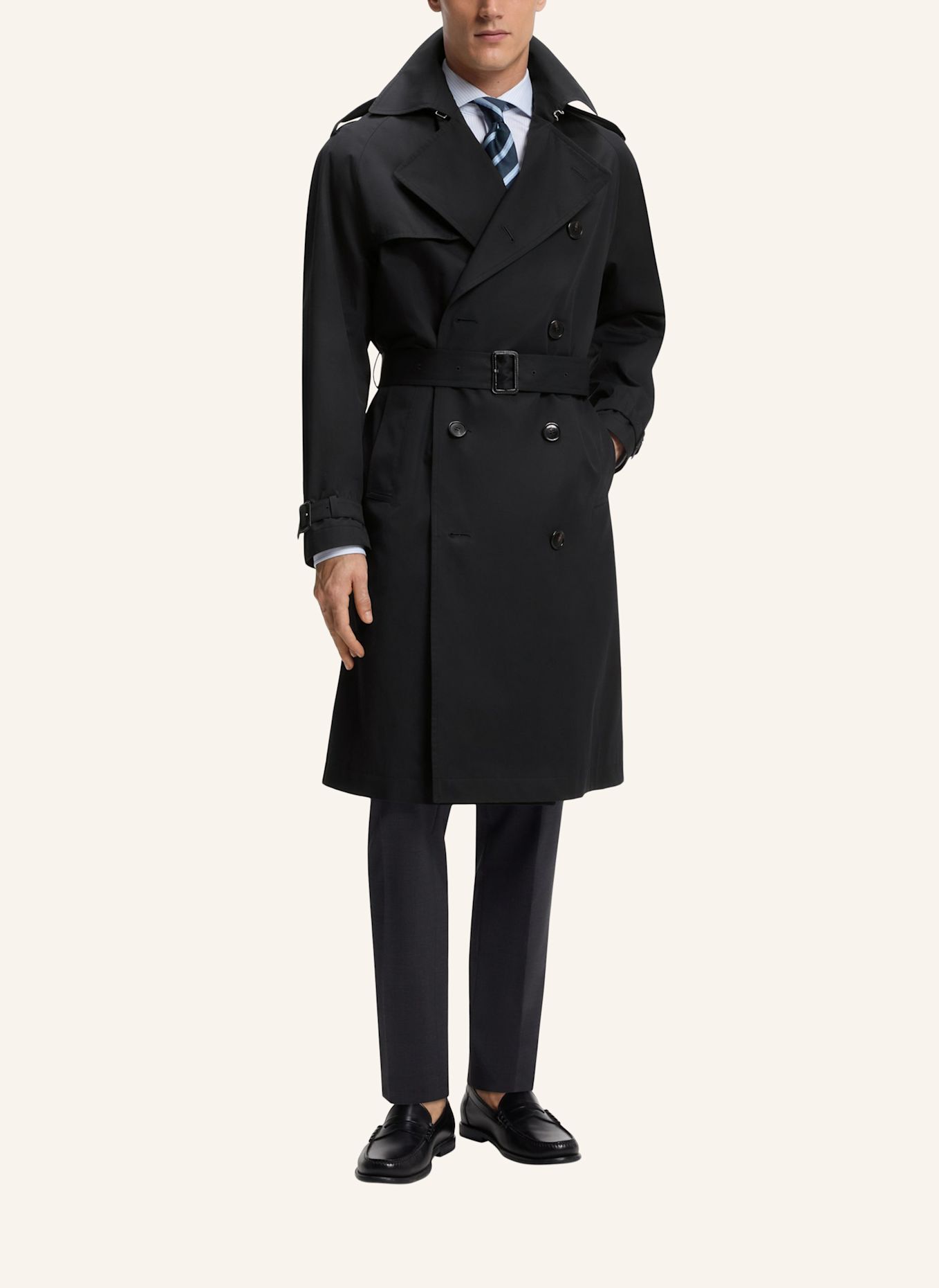 BOSS Trenchcoat H-JAREDTRENCHB1_263F Regular Fit: SCHWARZ