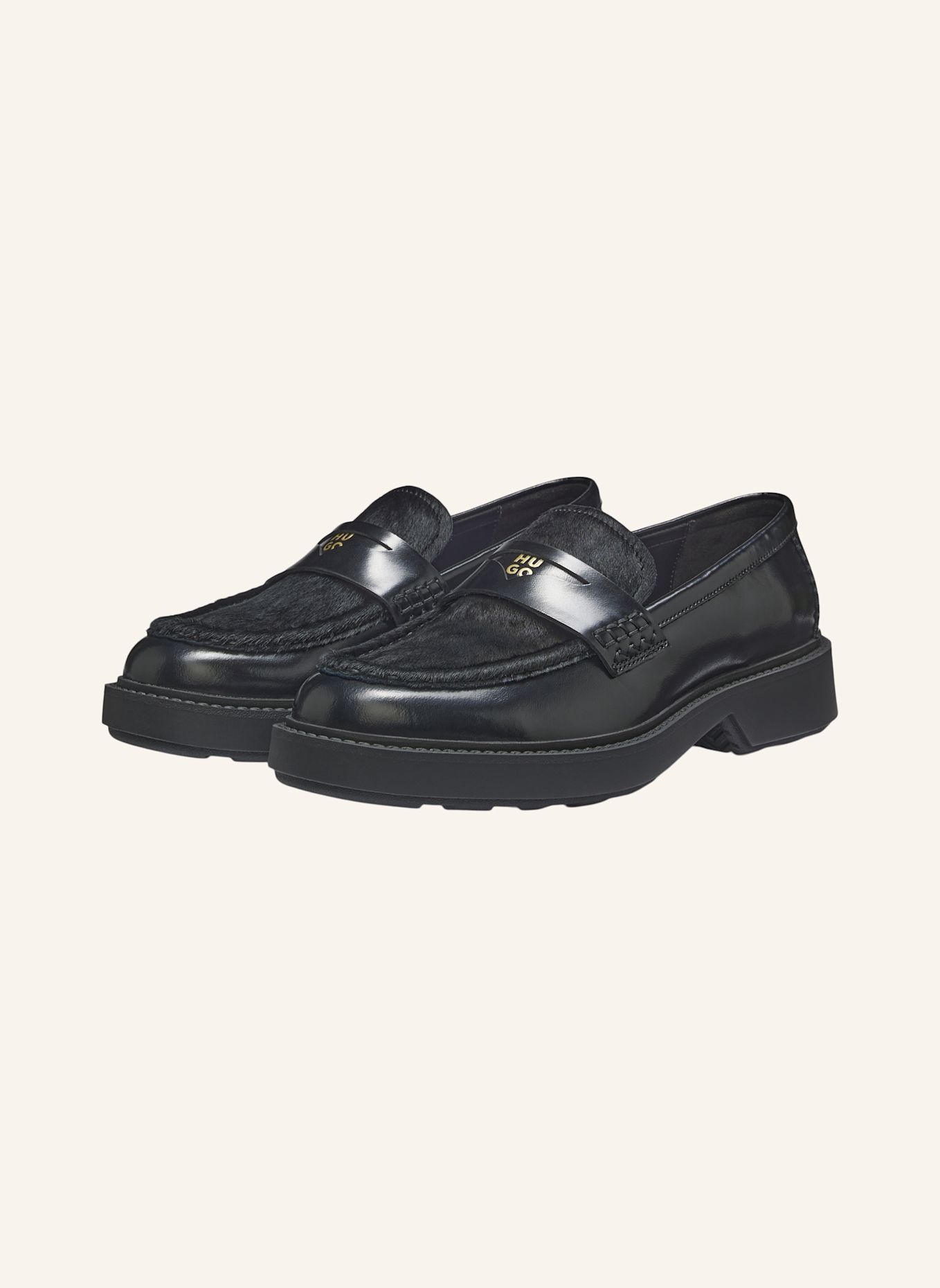 HUGO Flacher Schuh ANGEY_MOCC_ALTPH: SCHWARZ