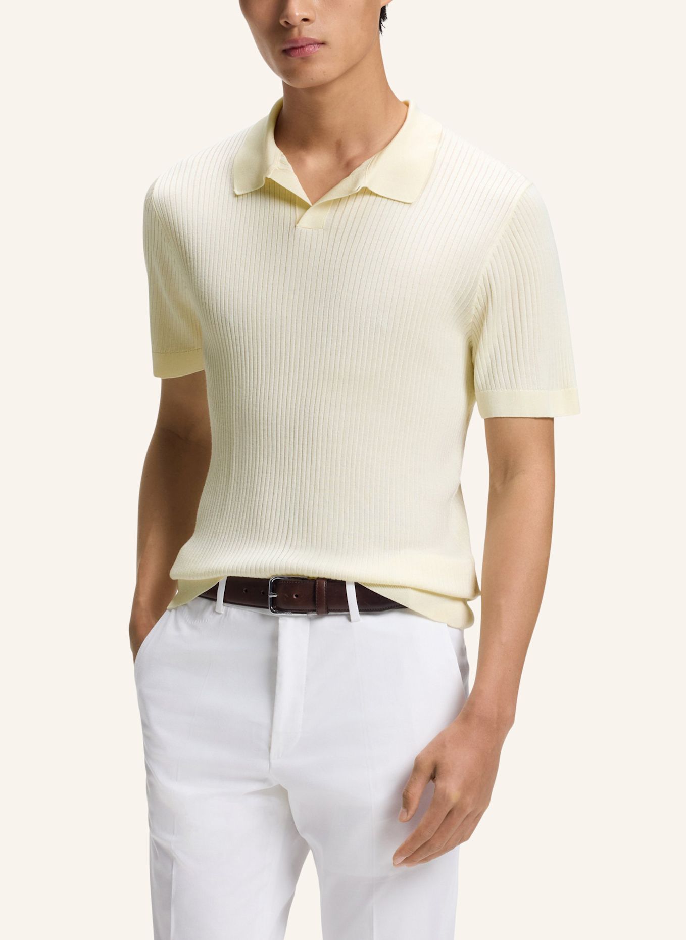 BOSS Pullover L-LAGONE Regular Fit: HELLGELB
