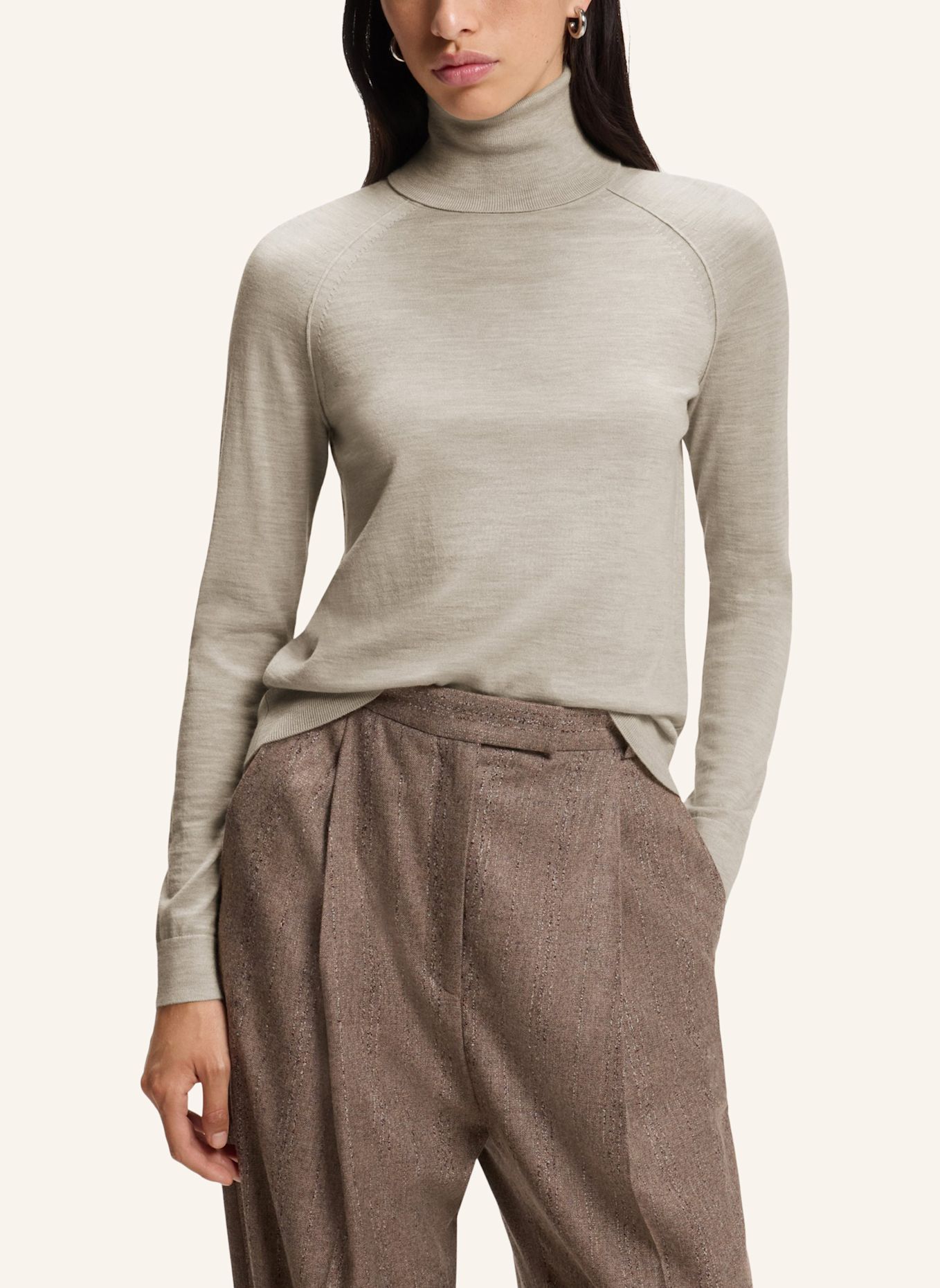 BOSS Rollkragenpullover FRIZANI: WEISS