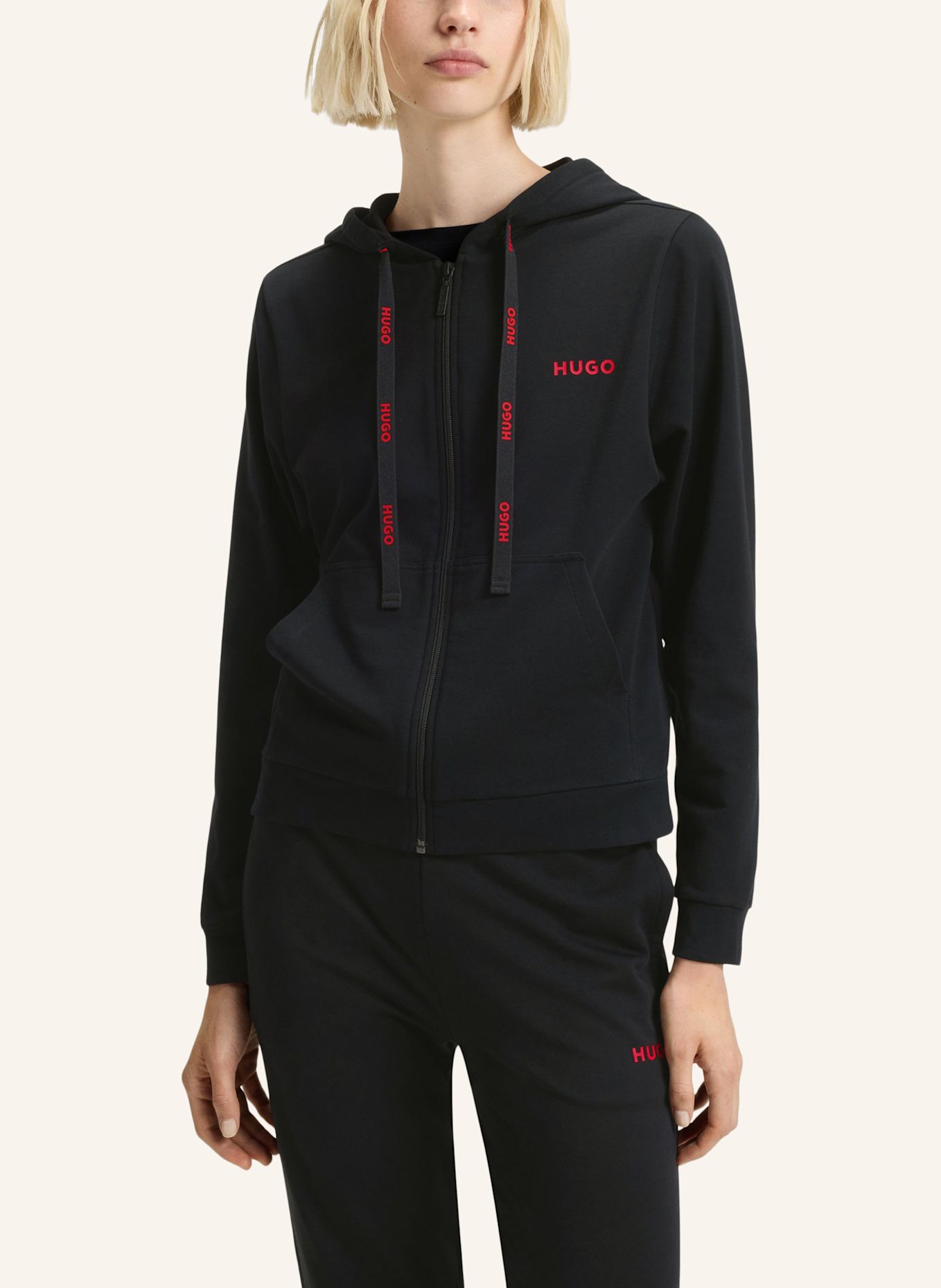HUGO Loungewear Jacke HUGO ID_JACKET: SCHWARZ